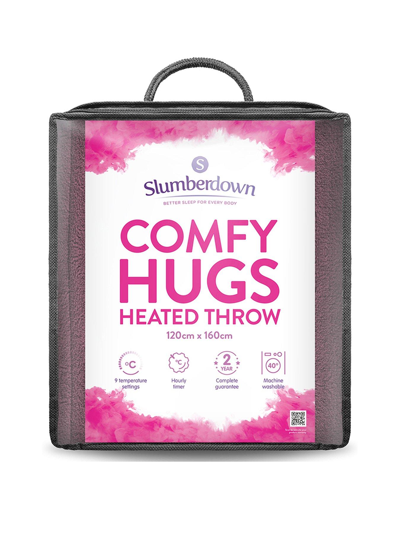 Product photograph of Slumberdown Comfy Hugs Heated Throw In Plum from very.co.uk