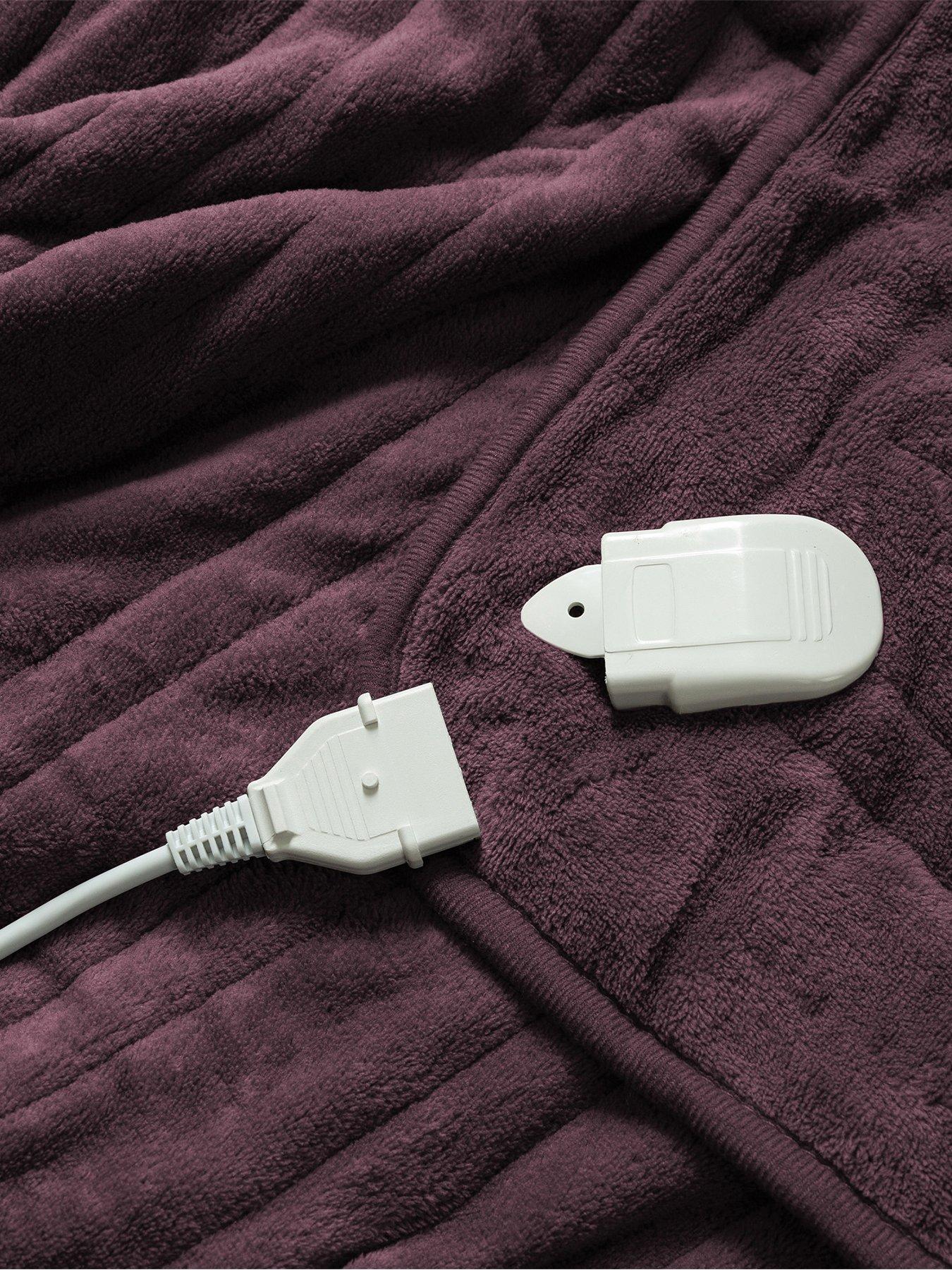 Image 6 of 6 of Slumberdown Comfy Hugs Heated Throw in Plum