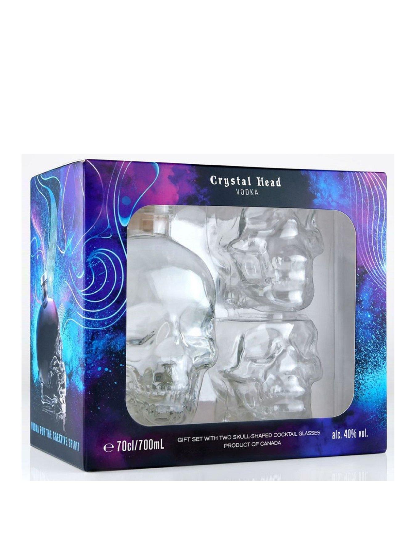Product photograph of Crystal Head Vodka Giftset 70cl 2x Skull Shaped Cocktail Glasses from very.co.uk