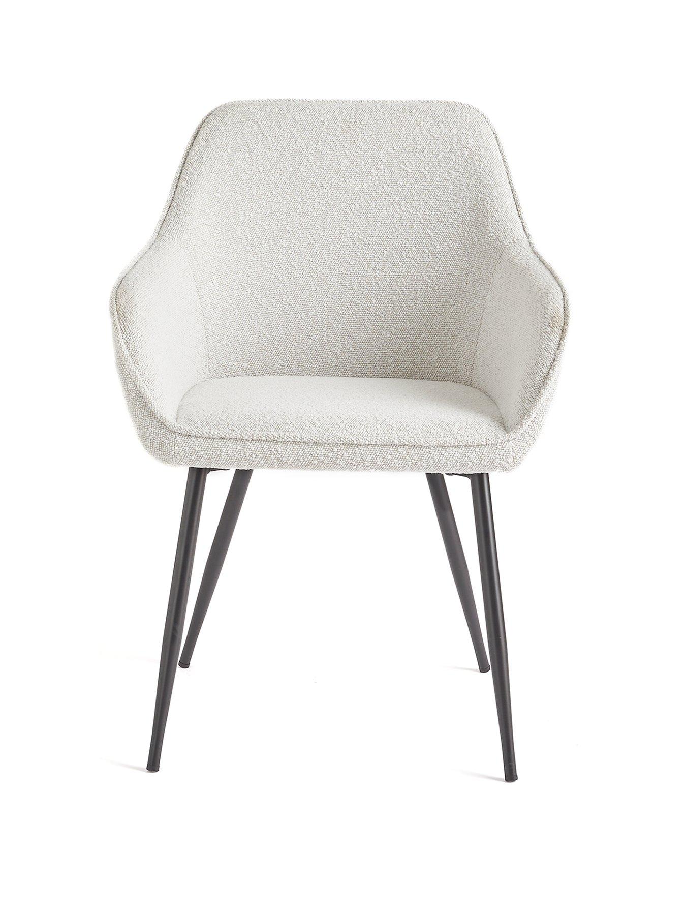 Image 3 of 6 of Very Home Alisha Pair of Boucle Dining Chairs - Cream/Black&nbsp;- FSC&reg; Certified