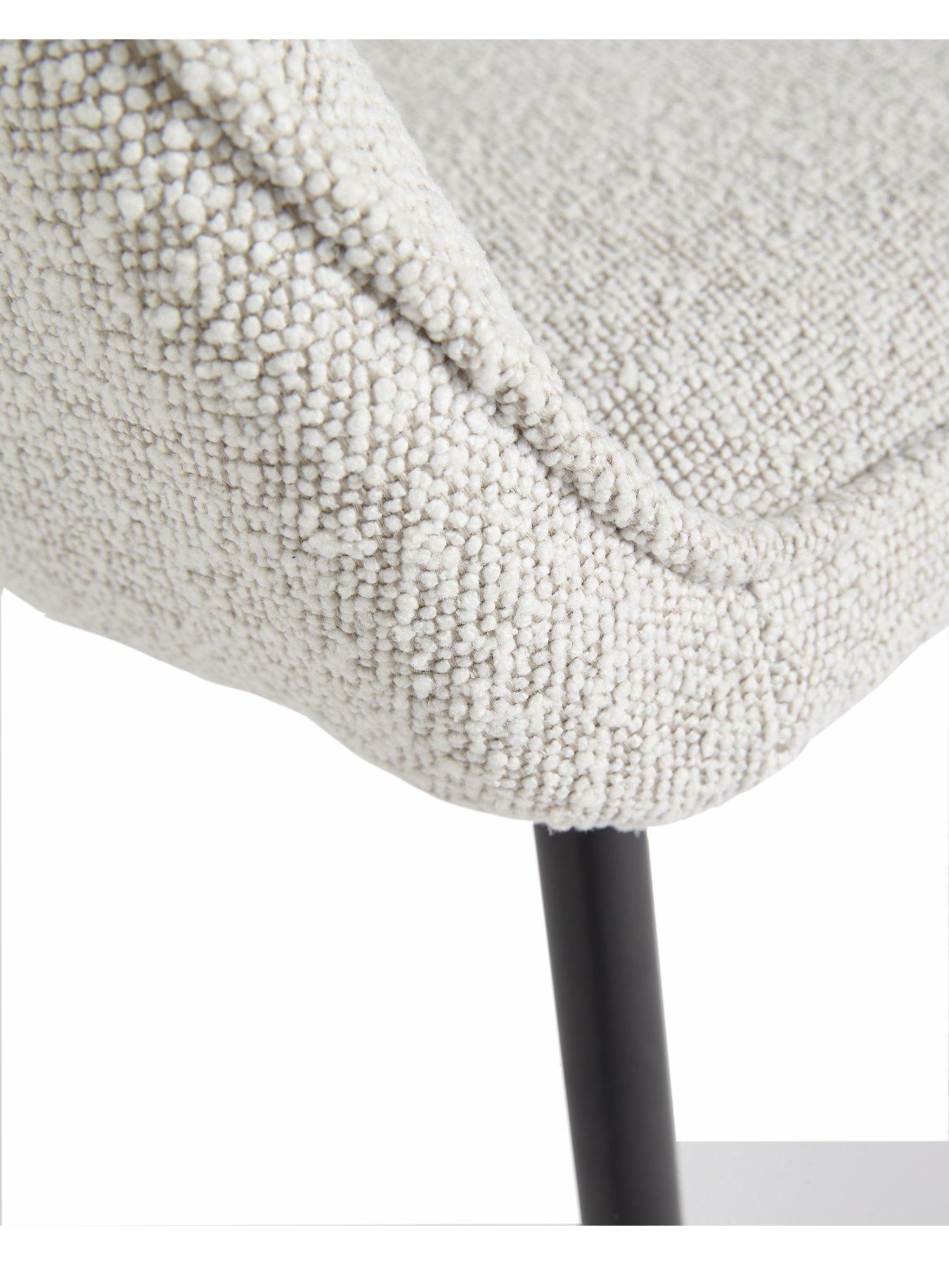 Image 4 of 6 of Very Home Alisha Pair of Boucle Dining Chairs - Cream/Black&nbsp;- FSC&reg; Certified