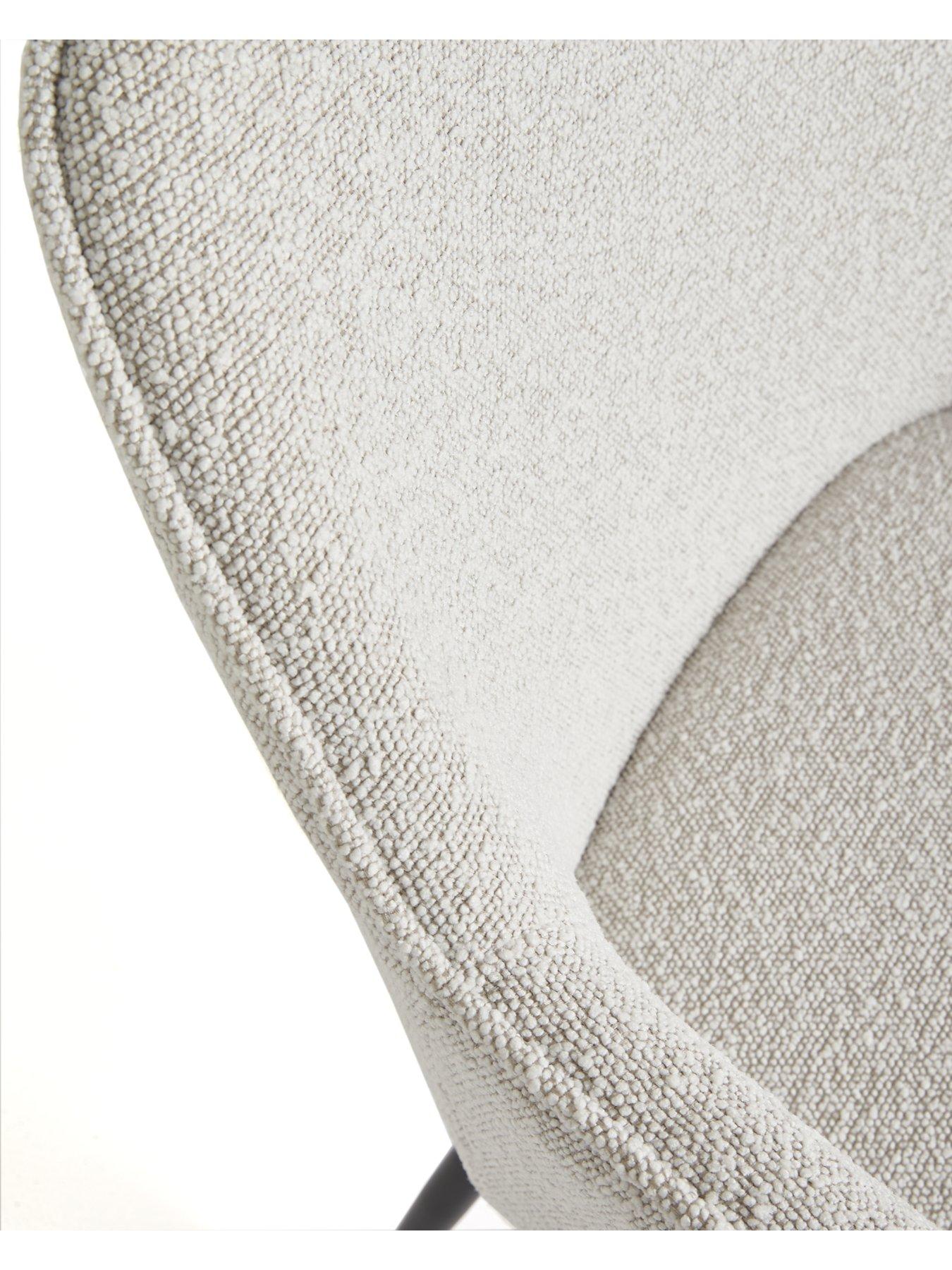 Image 5 of 6 of Very Home Alisha Pair of Boucle Dining Chairs - Cream/Black&nbsp;- FSC&reg; Certified