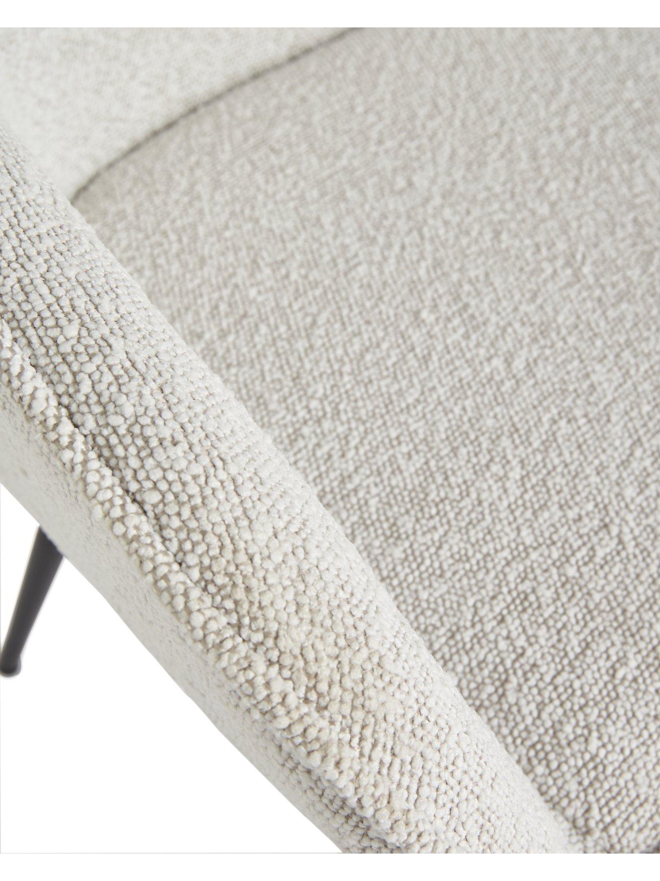 Image 6 of 6 of Very Home Alisha Pair of Boucle Dining Chairs - Cream/Black&nbsp;- FSC&reg; Certified
