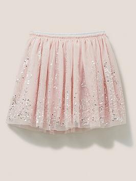 White Stuff Girls Fiona Tulle Skirt - Mid Pink