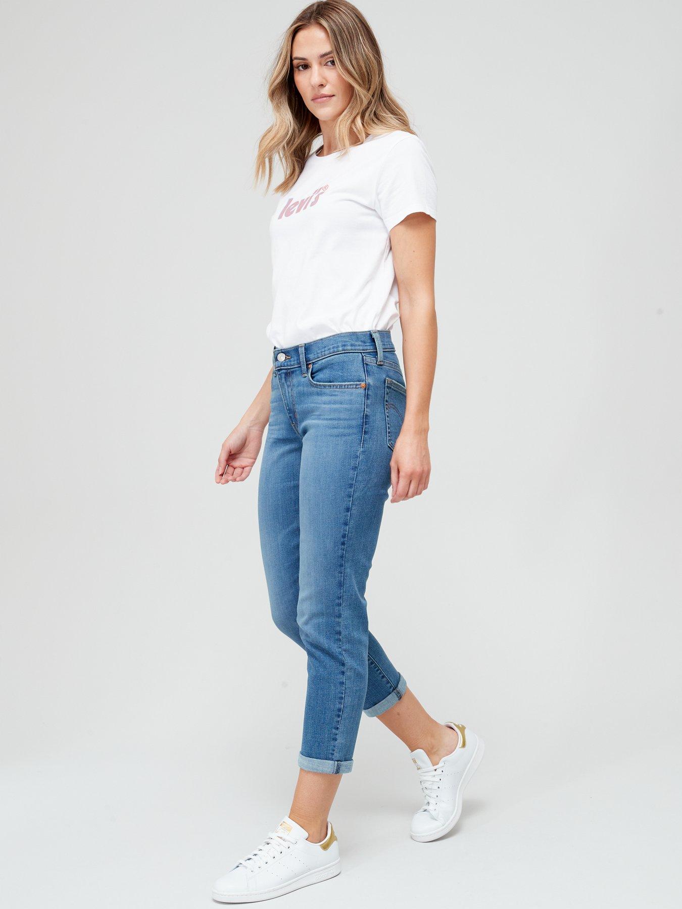 Levi's mid deals rise boyfriend jeans