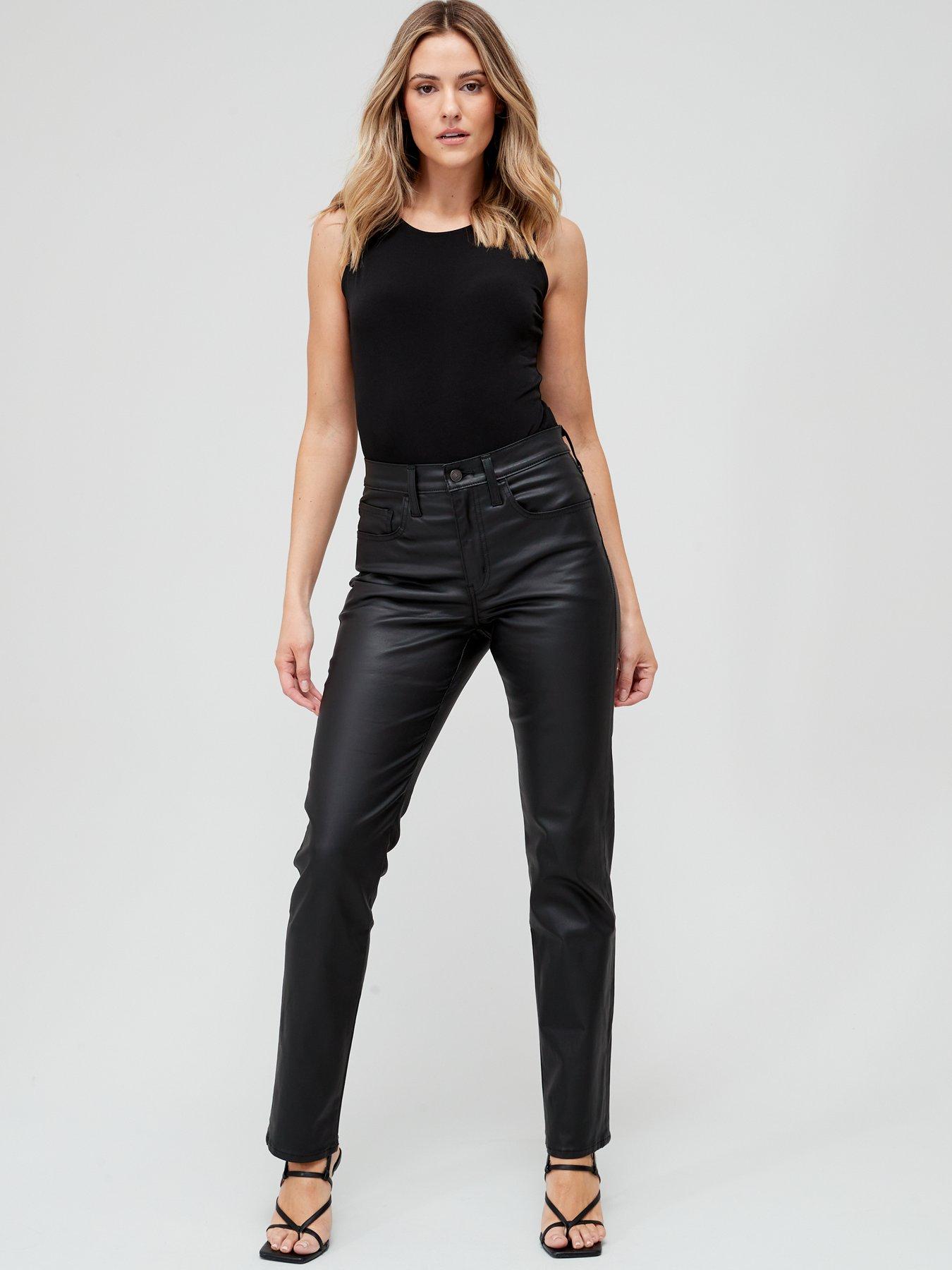 Levi's 724 Coated Straight Jean - Shine Like A Diamond - Black | Very.co.uk