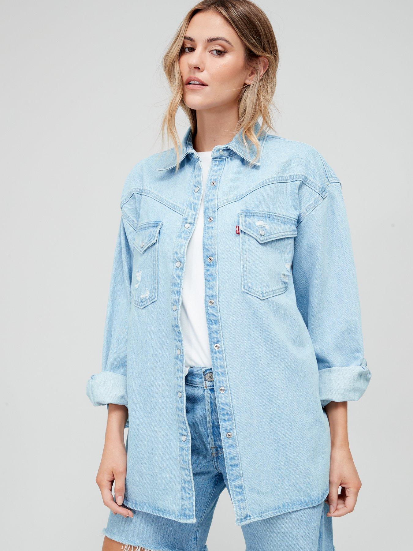 Levi's Dorsey Oversized Western Denim Shirt - No Problem 2 Blue | Very ...