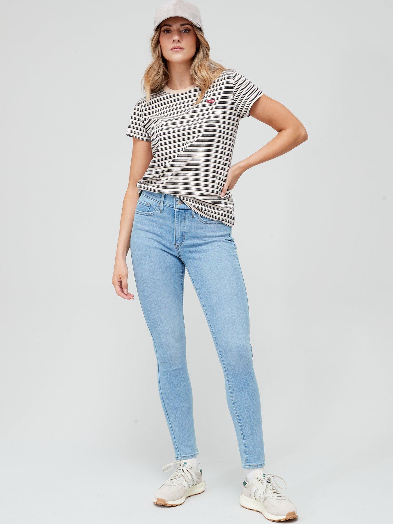 Levi's Perfect T-Shirt - Multi Grunge Stripe Frappe | Very.co.uk