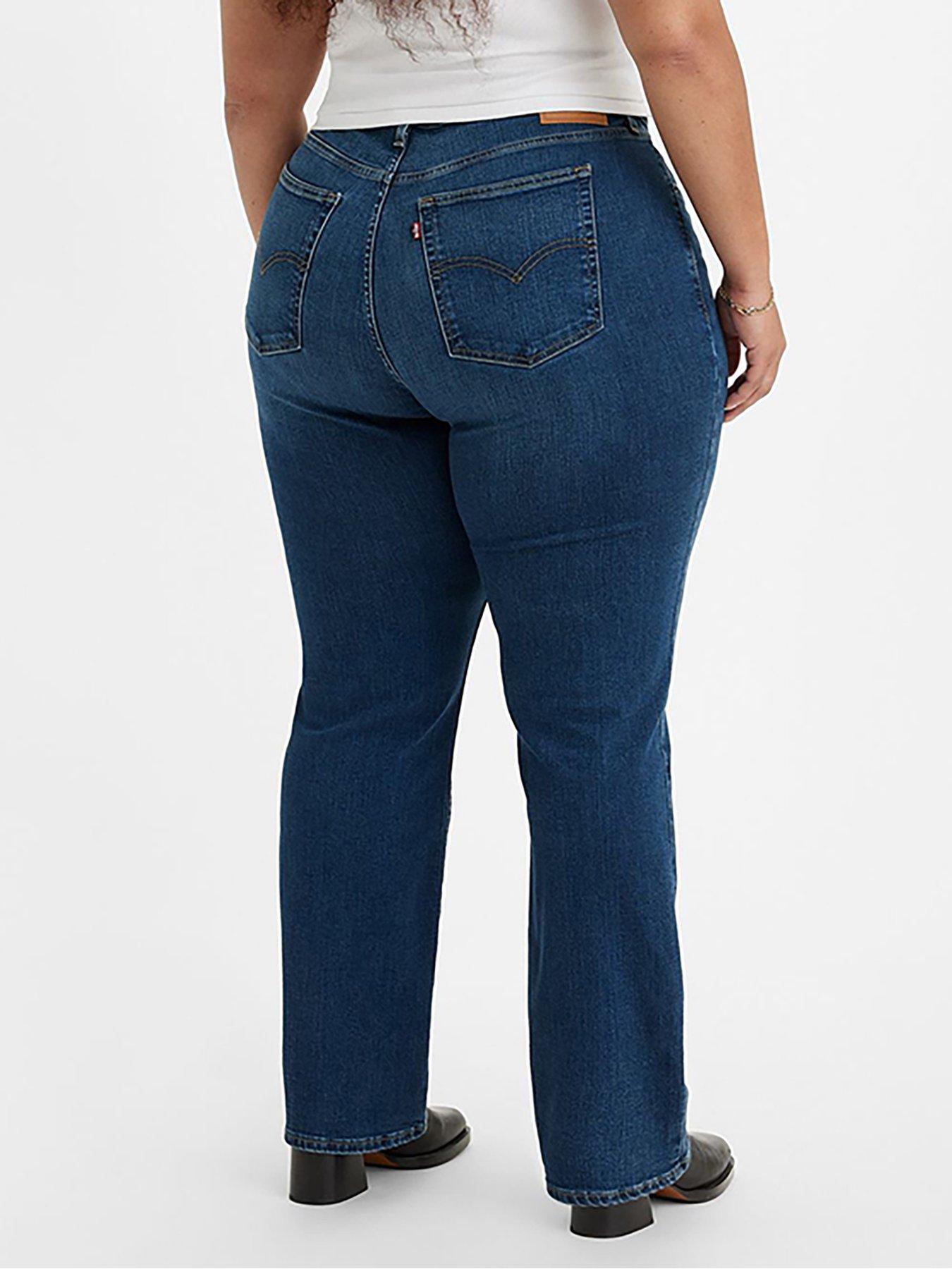 724 Plus Hi Rise Straight Jean Blue Wave Dark