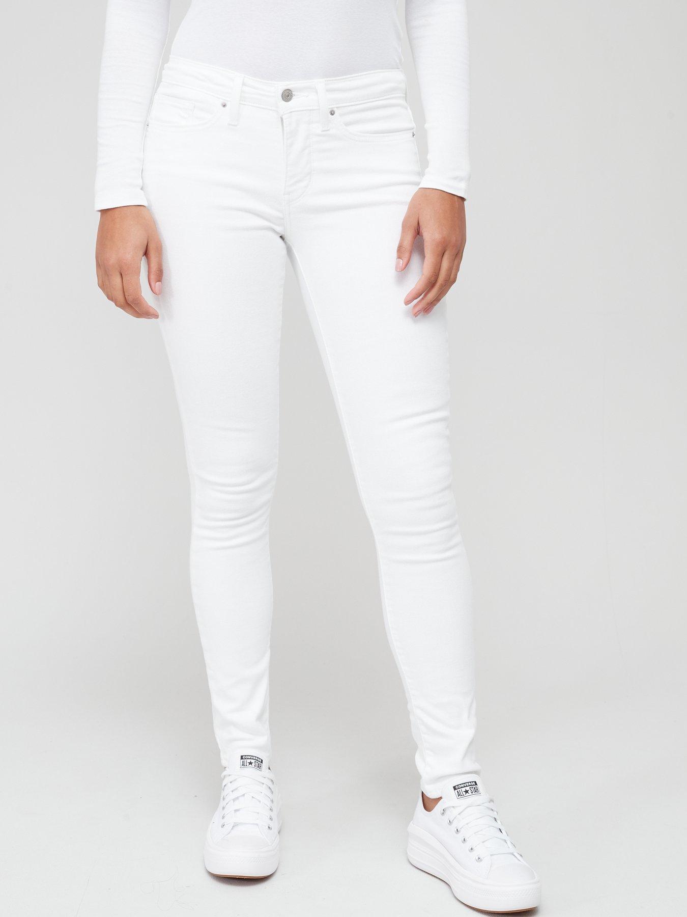 Levi's womens white skinny on sale jeans