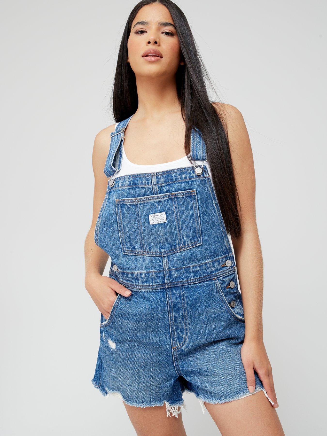 Levi dungaree shorts sale