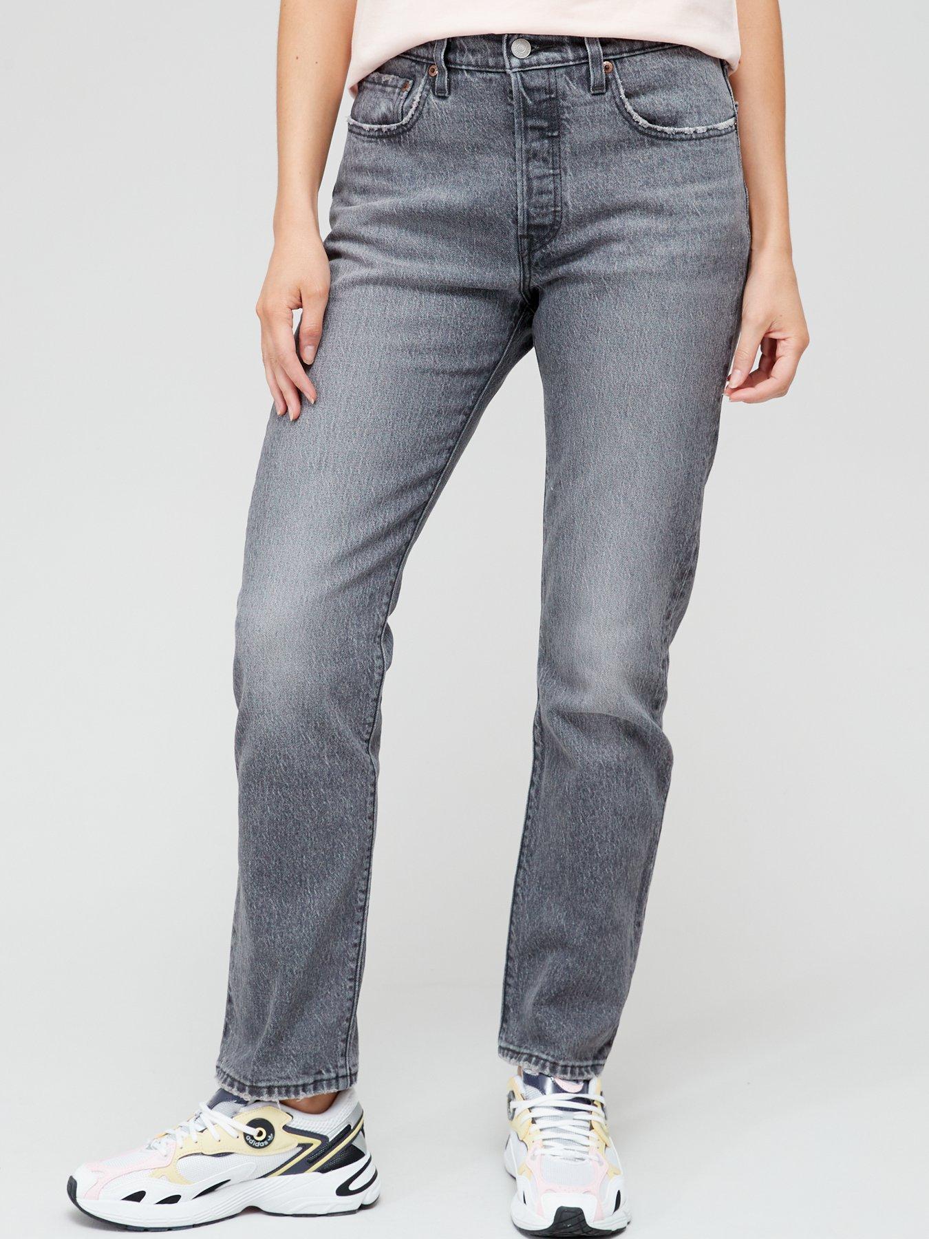 Levi's 501 Jeans, Grey, Size 26, Inside Leg 32, Women