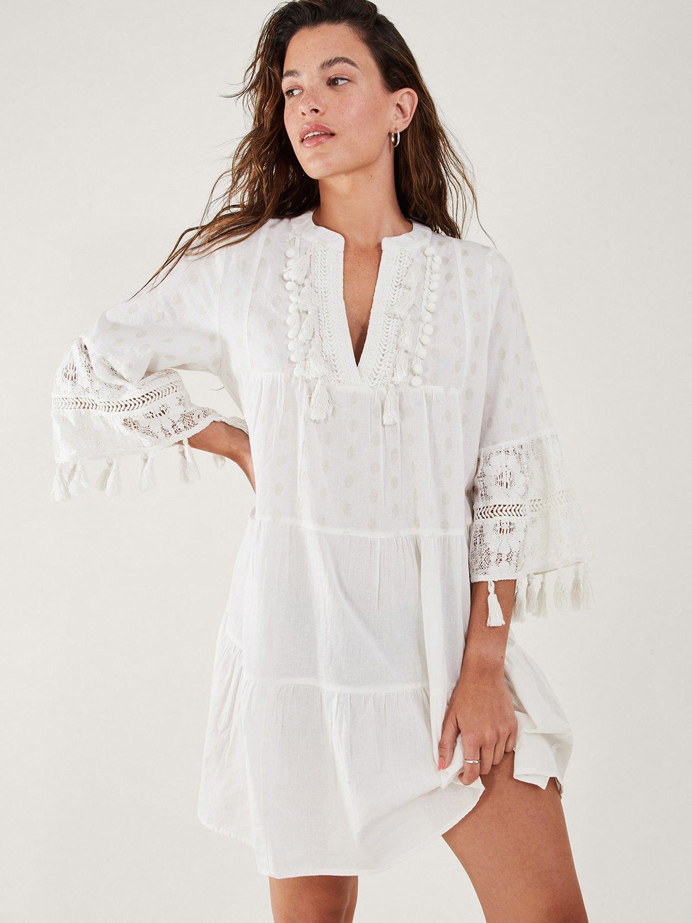 White tassel cheap dress uk