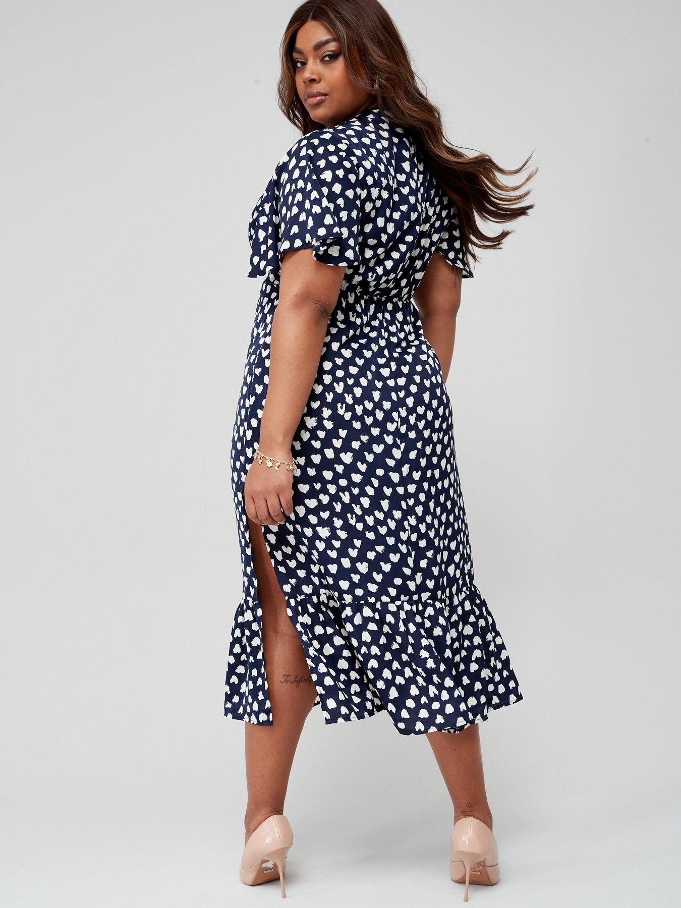 Ax paris navy polka dot dress best sale