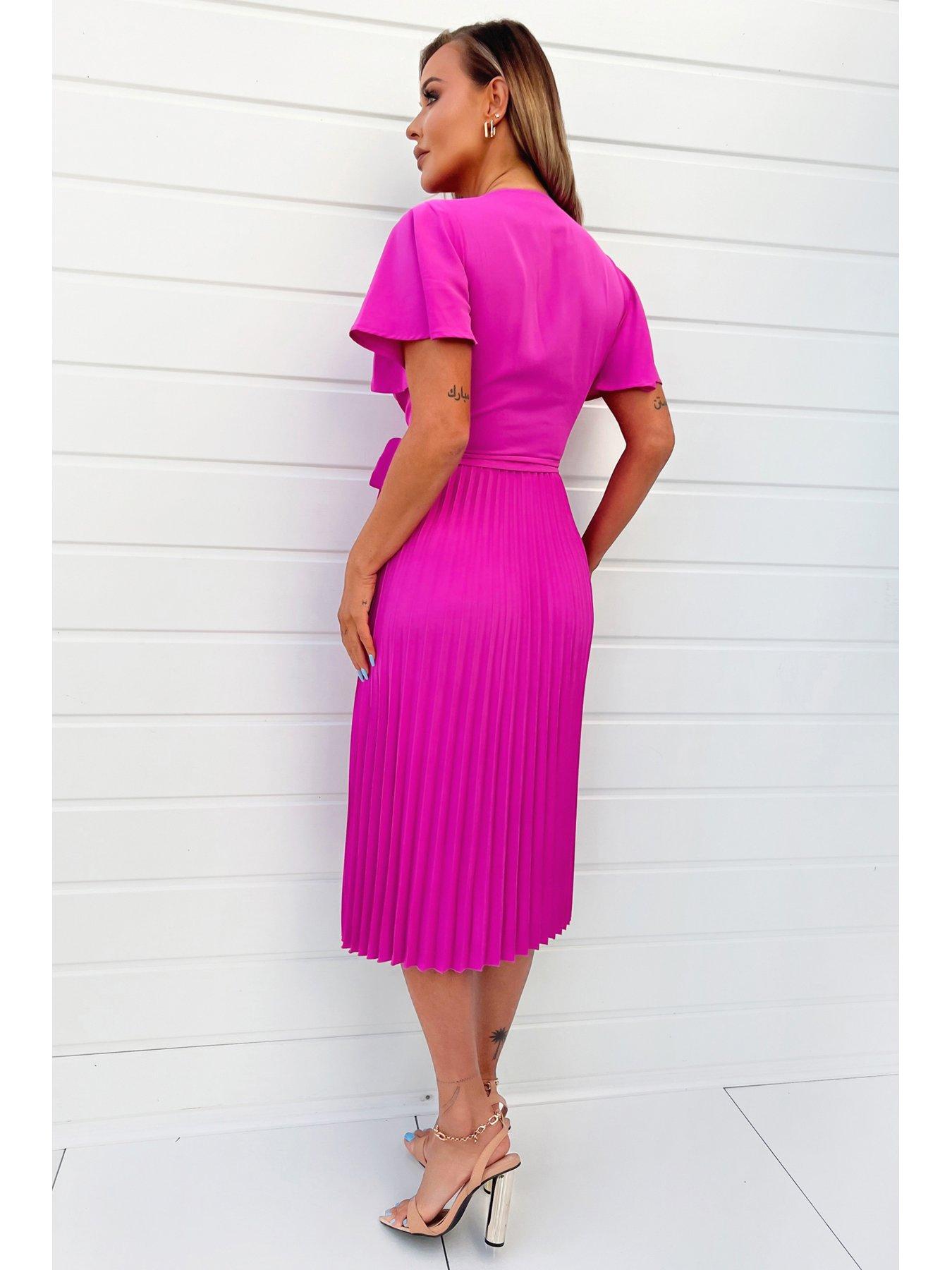 AX Paris Pleated Midi Dress - Pink