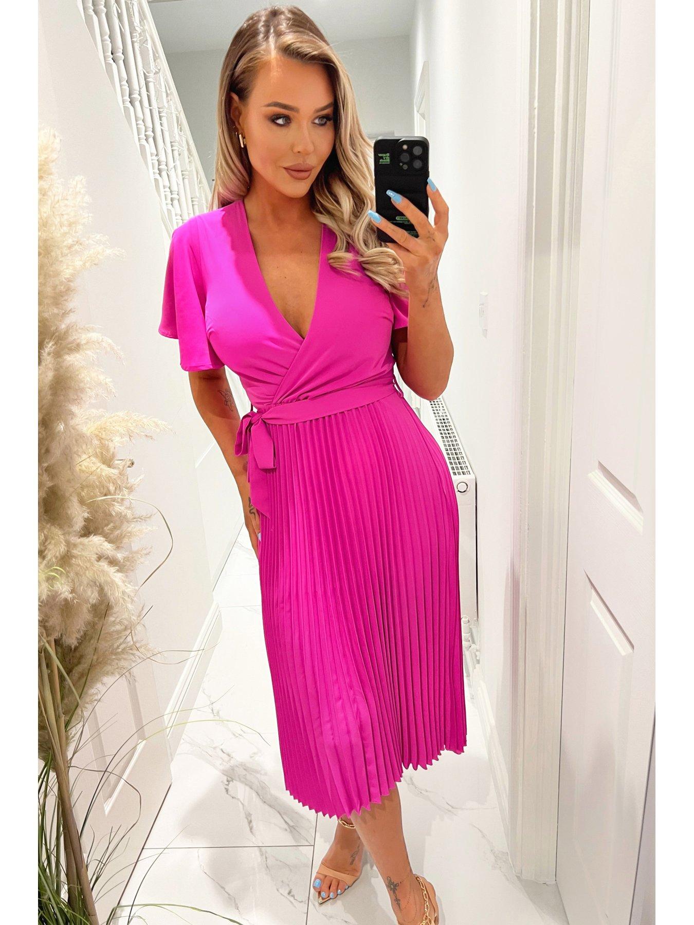 AX Paris Pleated Midi Dress Pink very