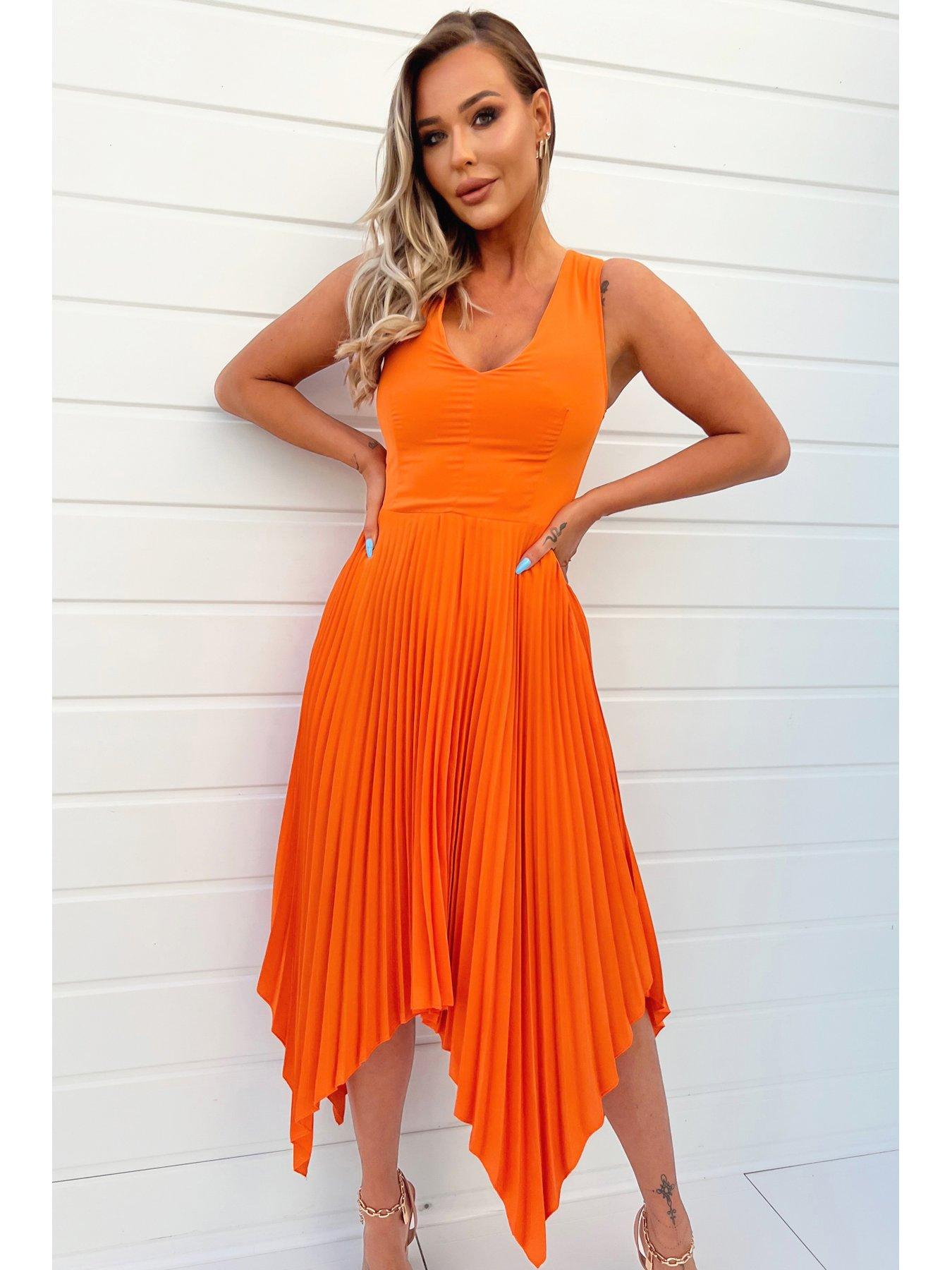 Orange deals midi dress