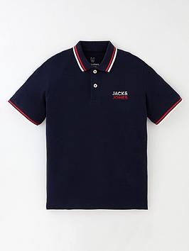 jack & jones junior boys atlas polo shirt - navy