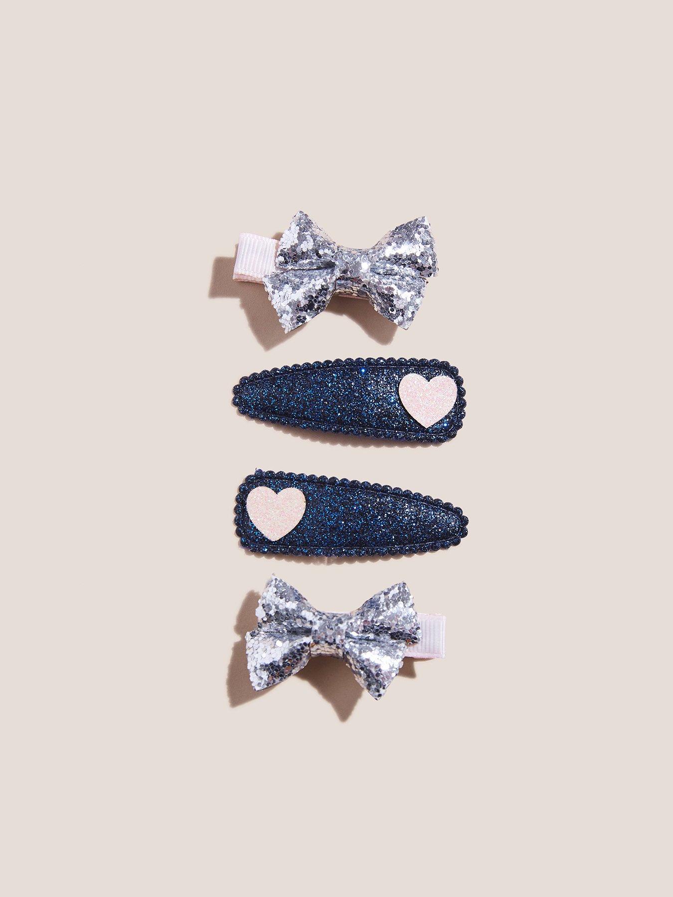 White Stuff Girls 4 Pack Party Hair Clips Navy very.co.uk