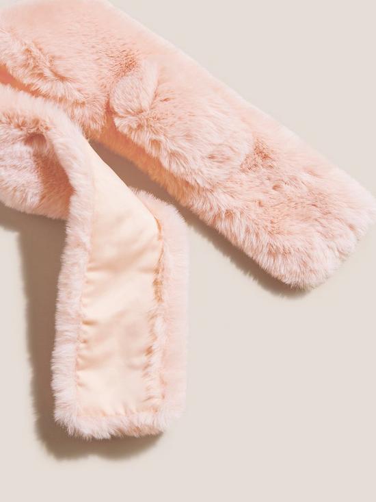 stillFront image of white-stuff-girls-mini-me-tippet-faux-fur-scarf-mid-pink