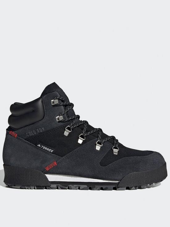 front image of adidas-terrex-terrex-snowpitch-coldrdy-hiking-shoes-blackred