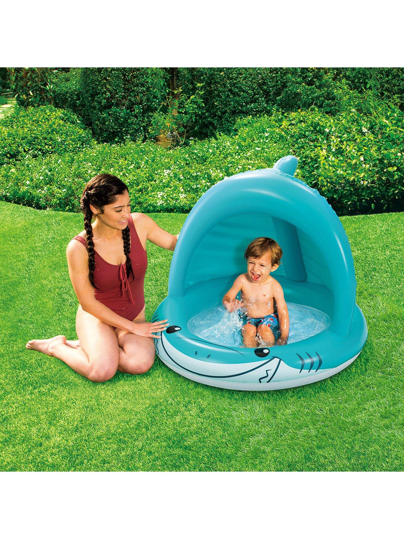 Summer waves round inflatable baby shark shade sales pool