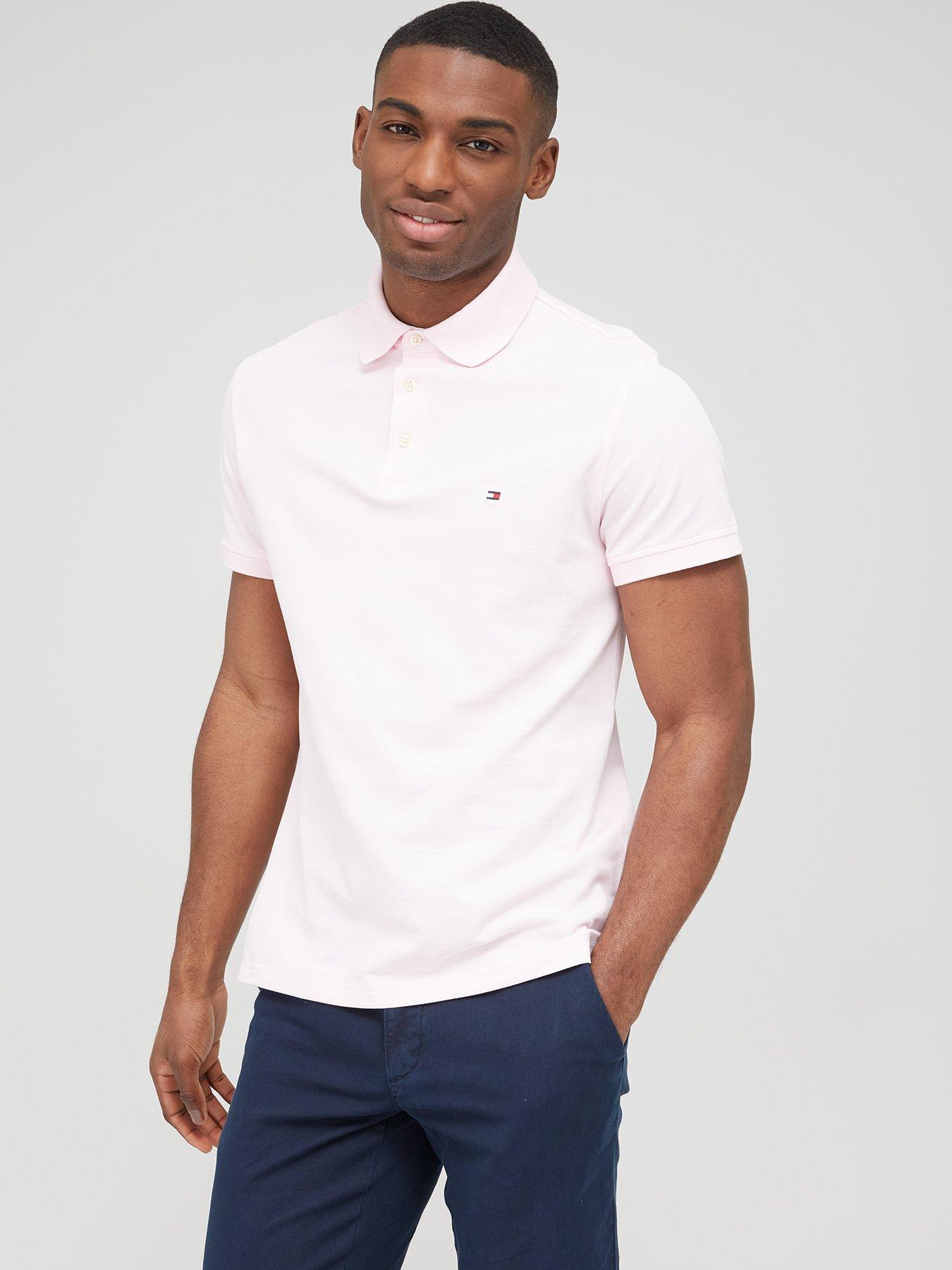 Pink tommy hilfiger polo shirt sale