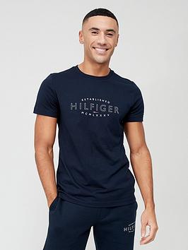 tommy hilfiger classic curved logo t-shirt - navy