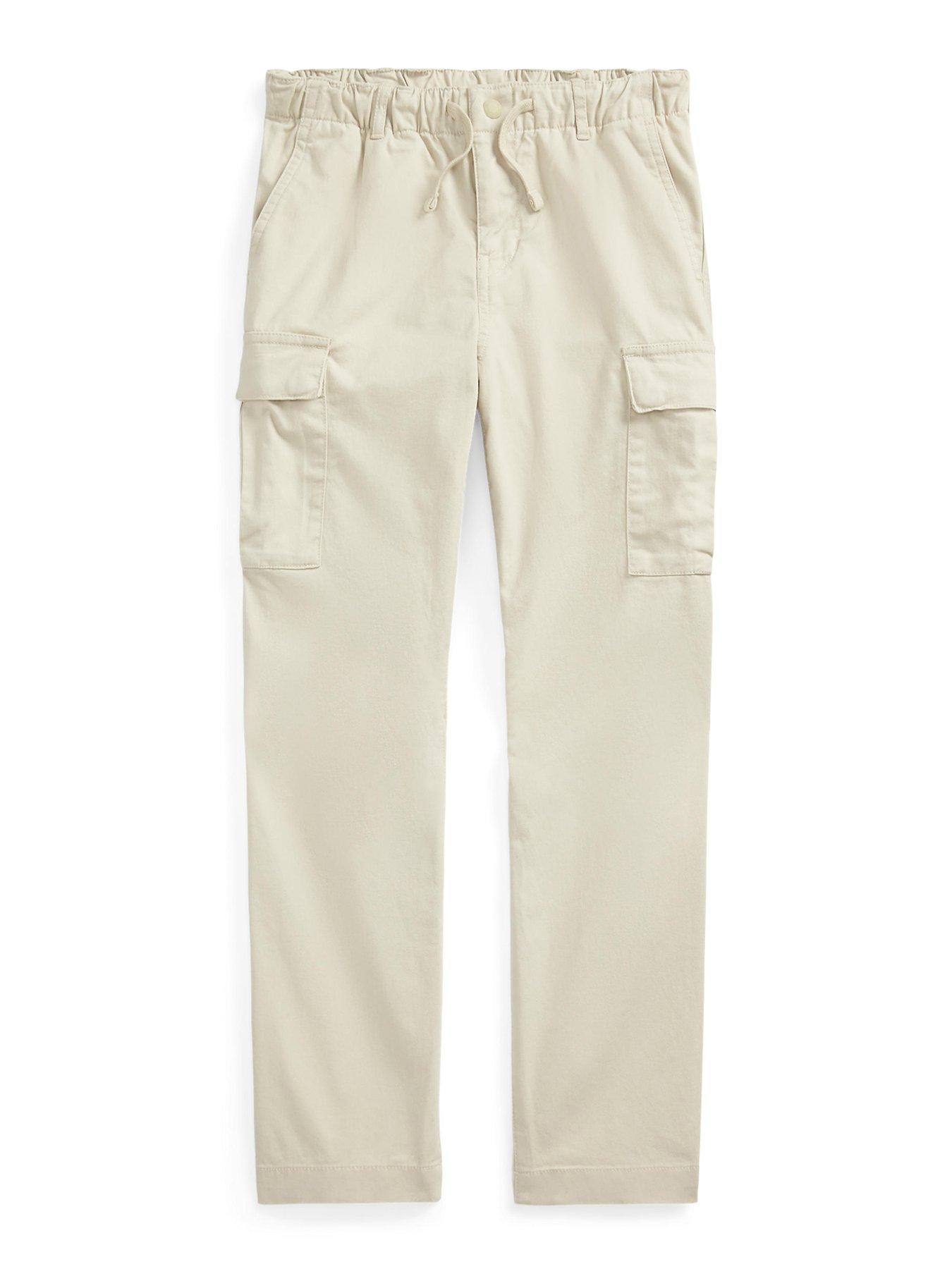 Luna High Waist Cargo Trousers in Beige