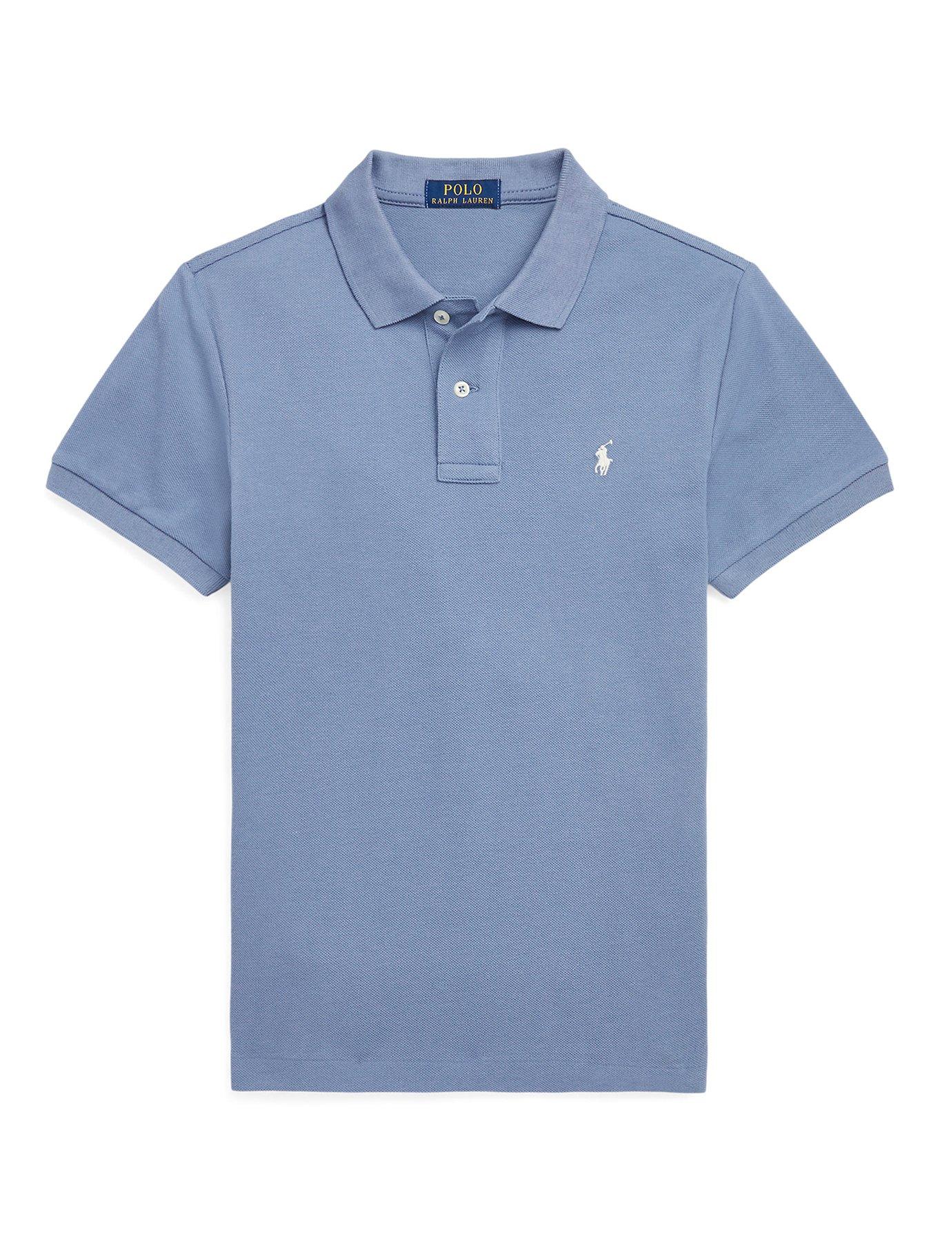 Ralph Lauren Boys Classic Short Sleeve Polo Shirt - Capri Blue | very.co.uk