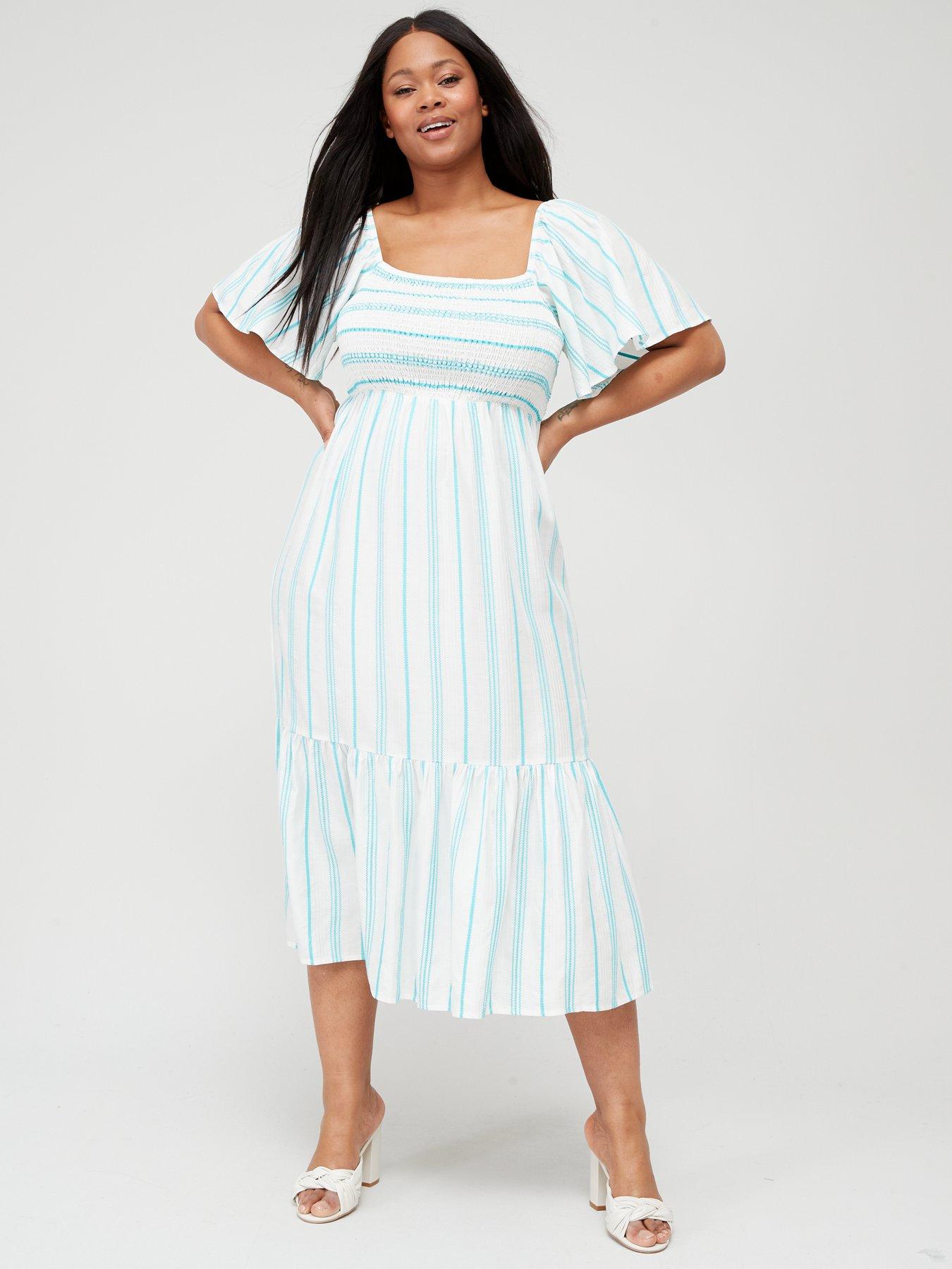 Shirred waist hotsell midi dress