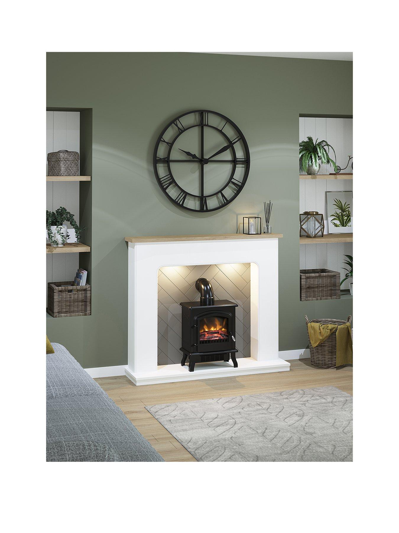 Product photograph of Flare Be Modern Sennen Inglenook Electric Stove Amp Flue from very.co.uk