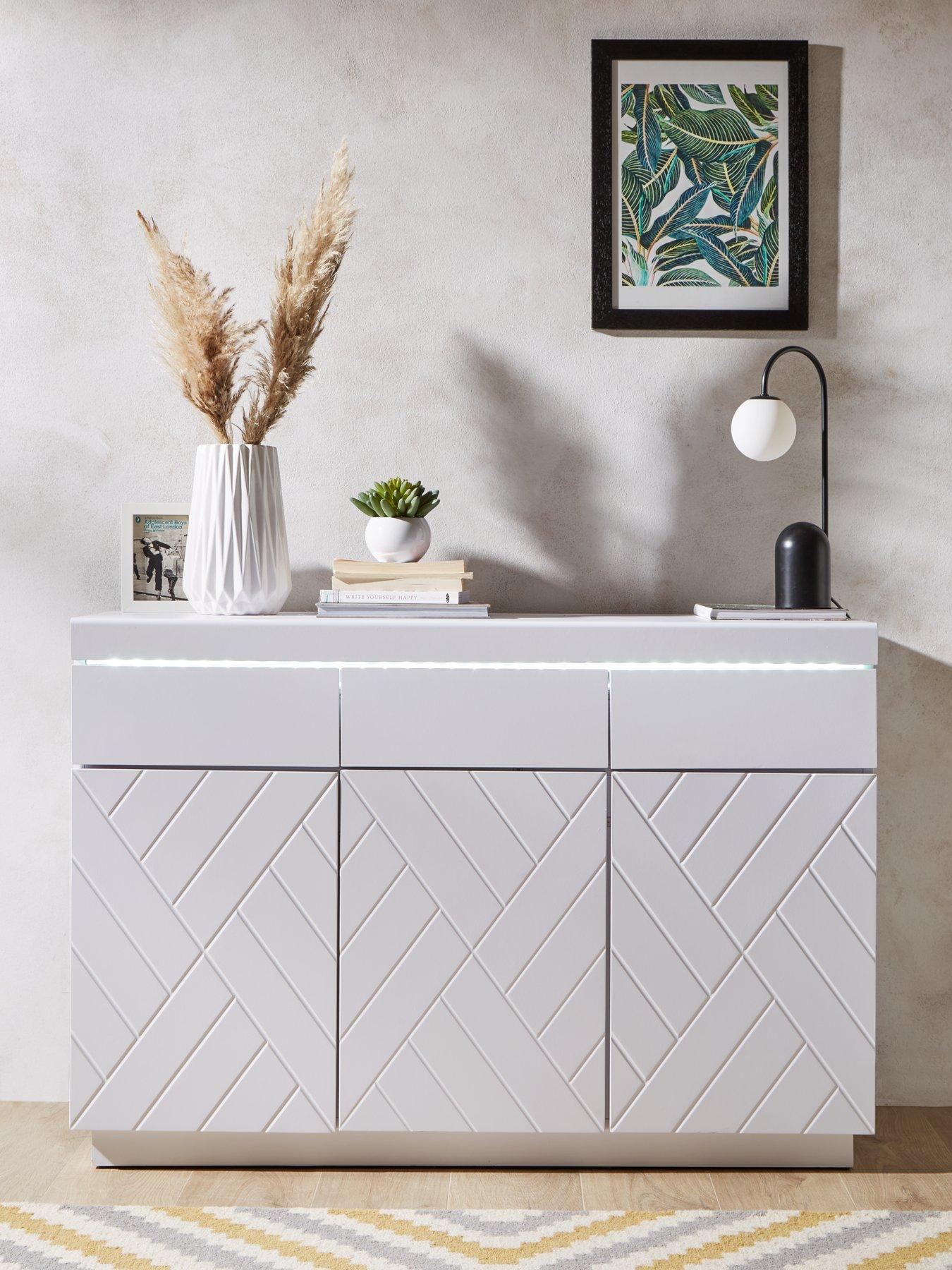 Textured deals white sideboard