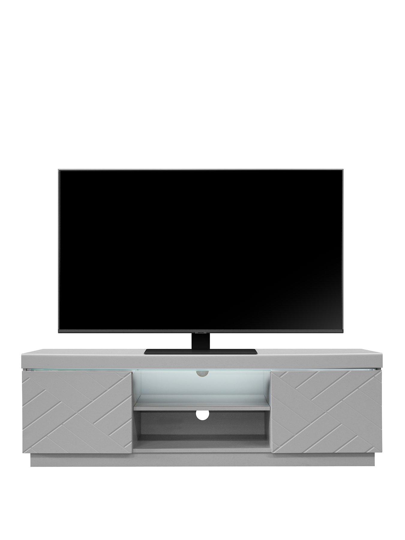Very Home Kara TV Unit with LED Strip Light fits up to 55 inch TV Grey very.co.uk