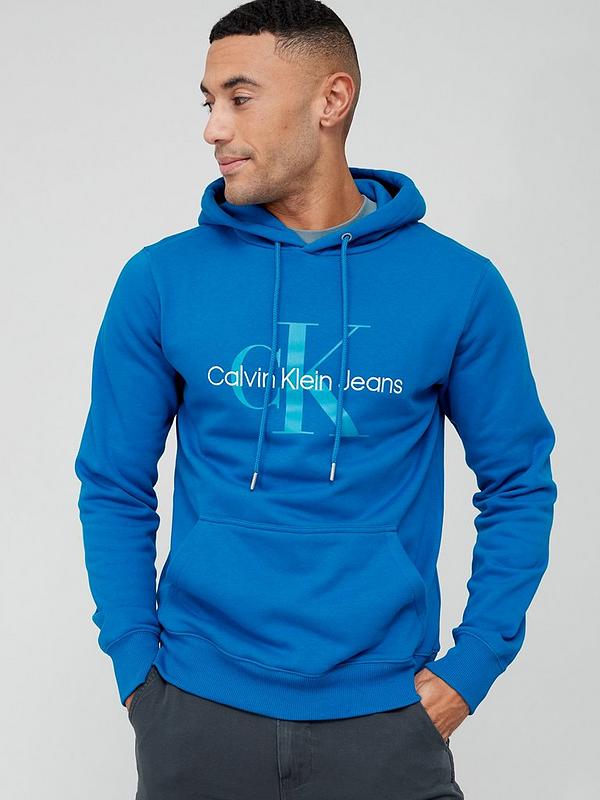Calvin Klein Jeans Seasonal Monologo Regular Overhead Hoodie - Blue |  