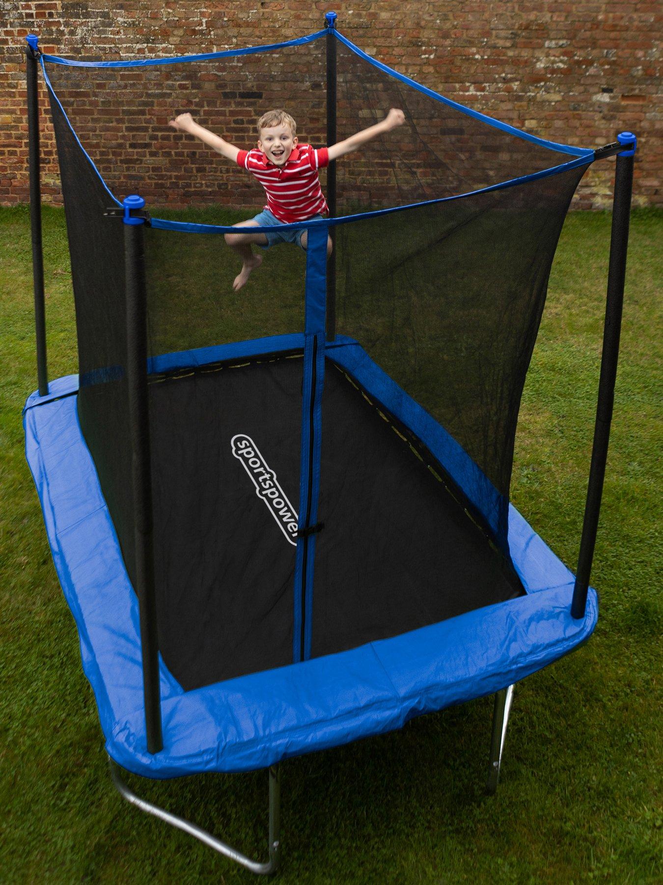 Sportspower 8Ft X 6Ft Bounce Pro Rectangular Trampoline &Amp; Enclosure