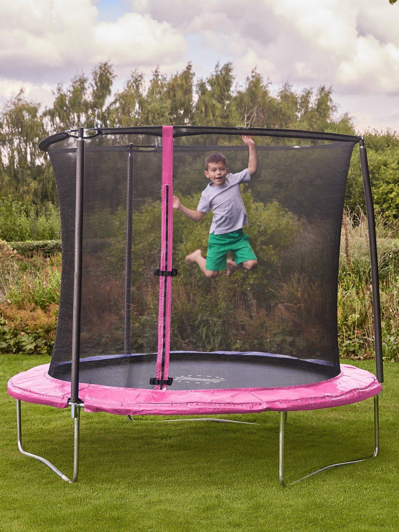 8ft Trampoline with Safety Enclosure Pink