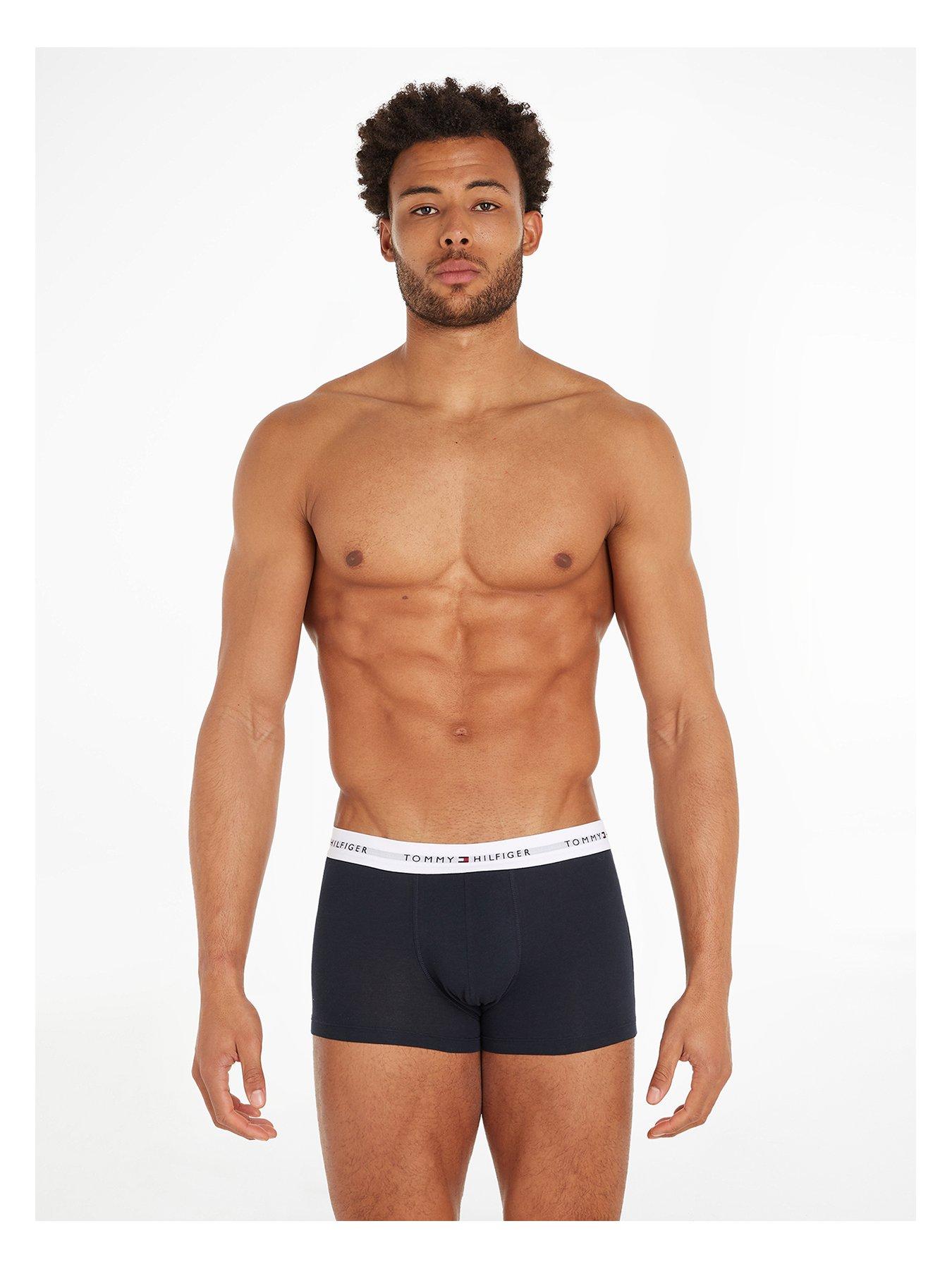 Image 2 of 5 of Tommy Hilfiger 3 Pack Signature Cotton Trunks - Navy