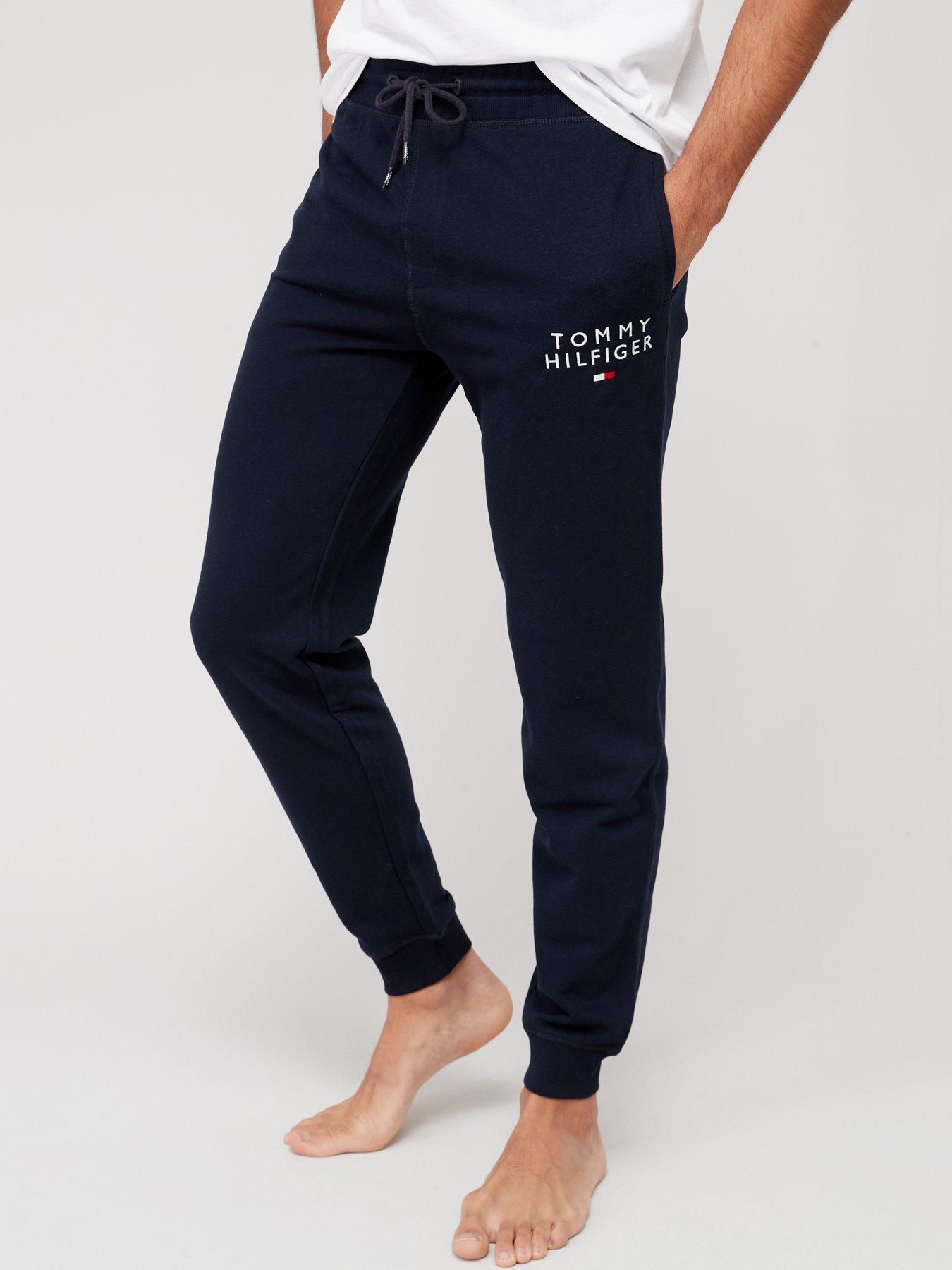 Tommy hilfiger authentic cuffed lounge joggers with side logo taping in online navy