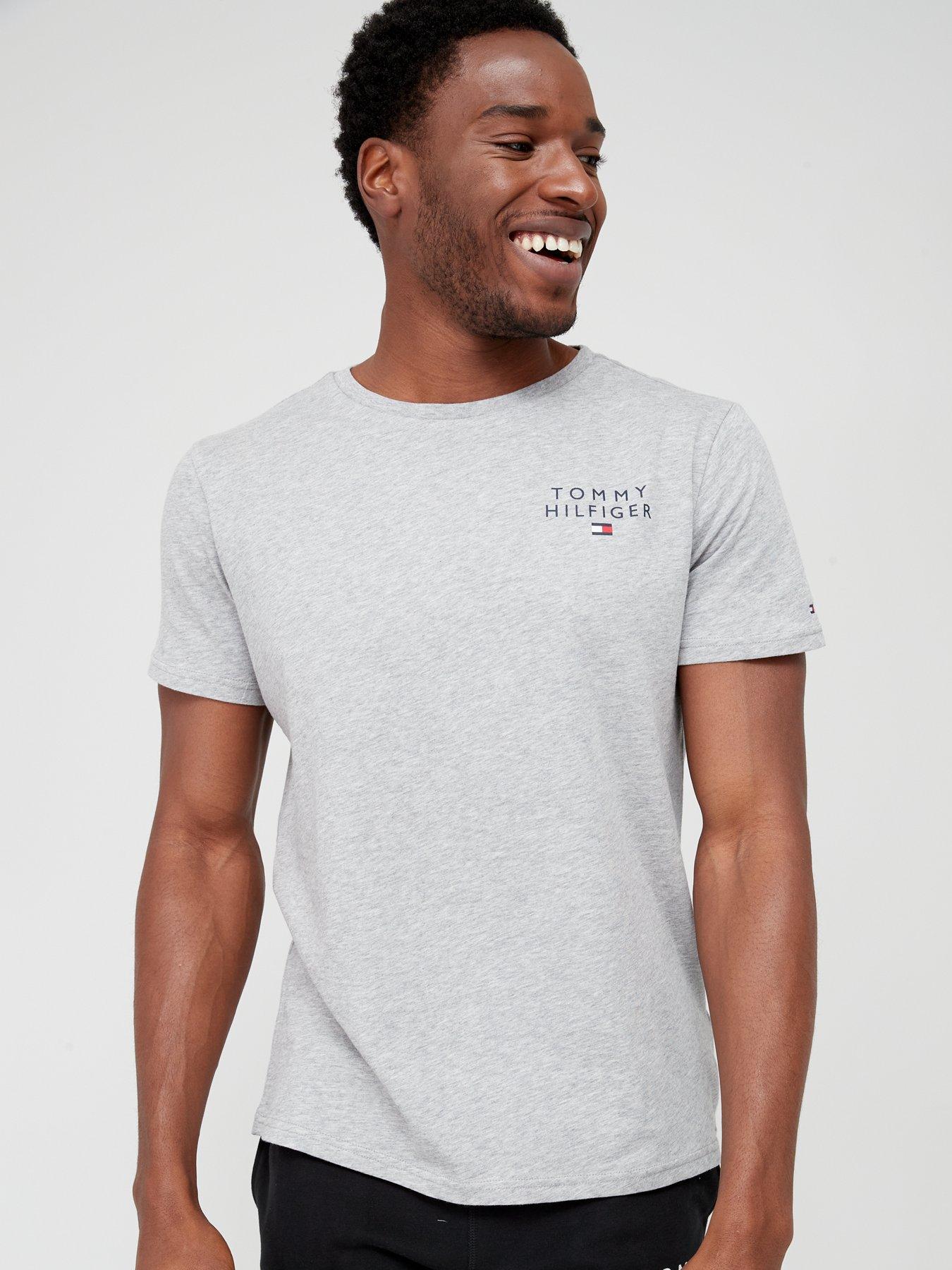 Tommy Hilfiger Loungewear Crew Neck T-Shirt - Light Grey | very.co.uk