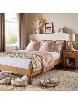 Product photograph of Very Home Carina Bed Frame With Mattress Options Buy And Save - Oak - Bed Frame With Microquilt Mattress from very.co.uk