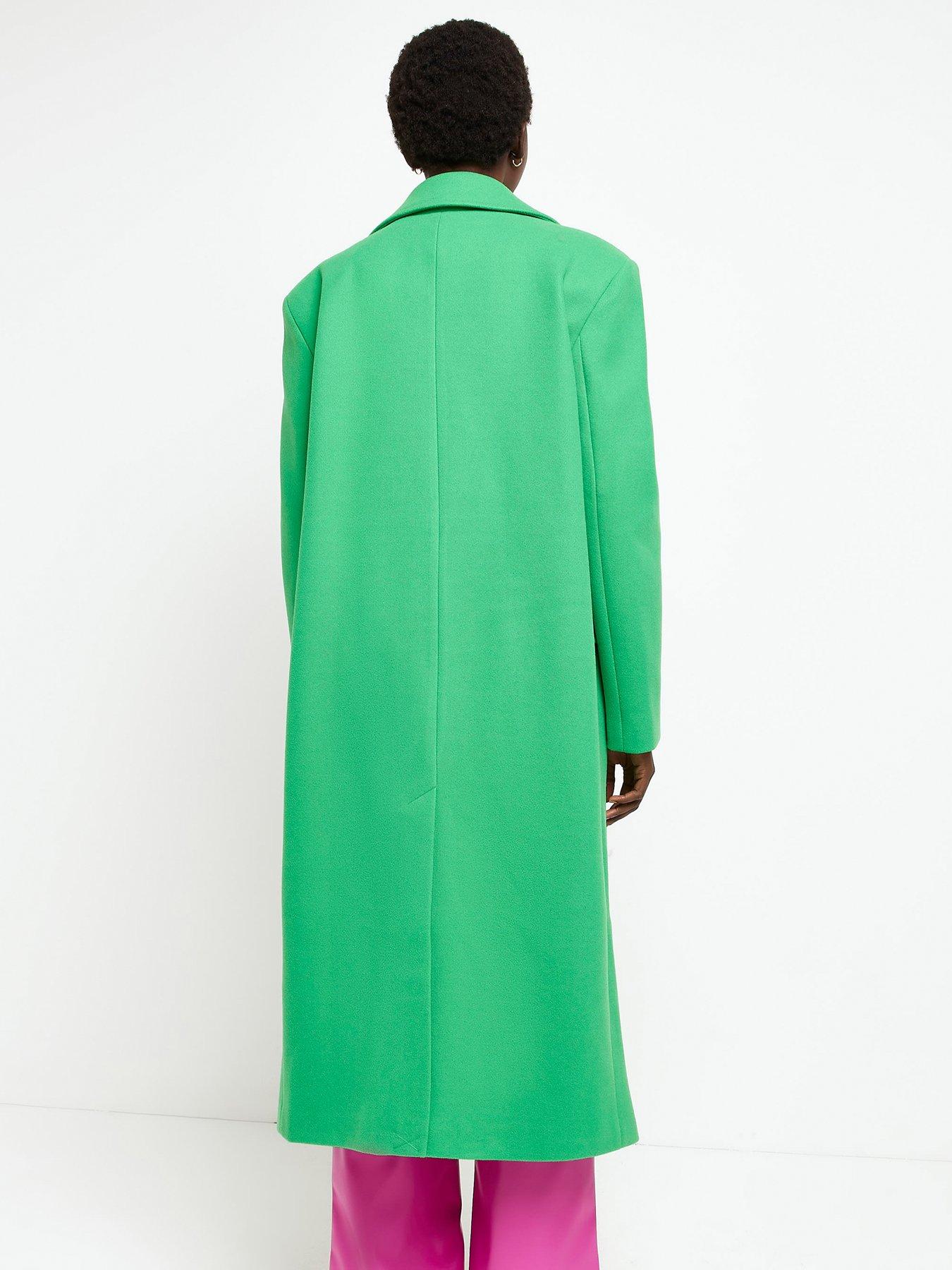 River island green on sale coat