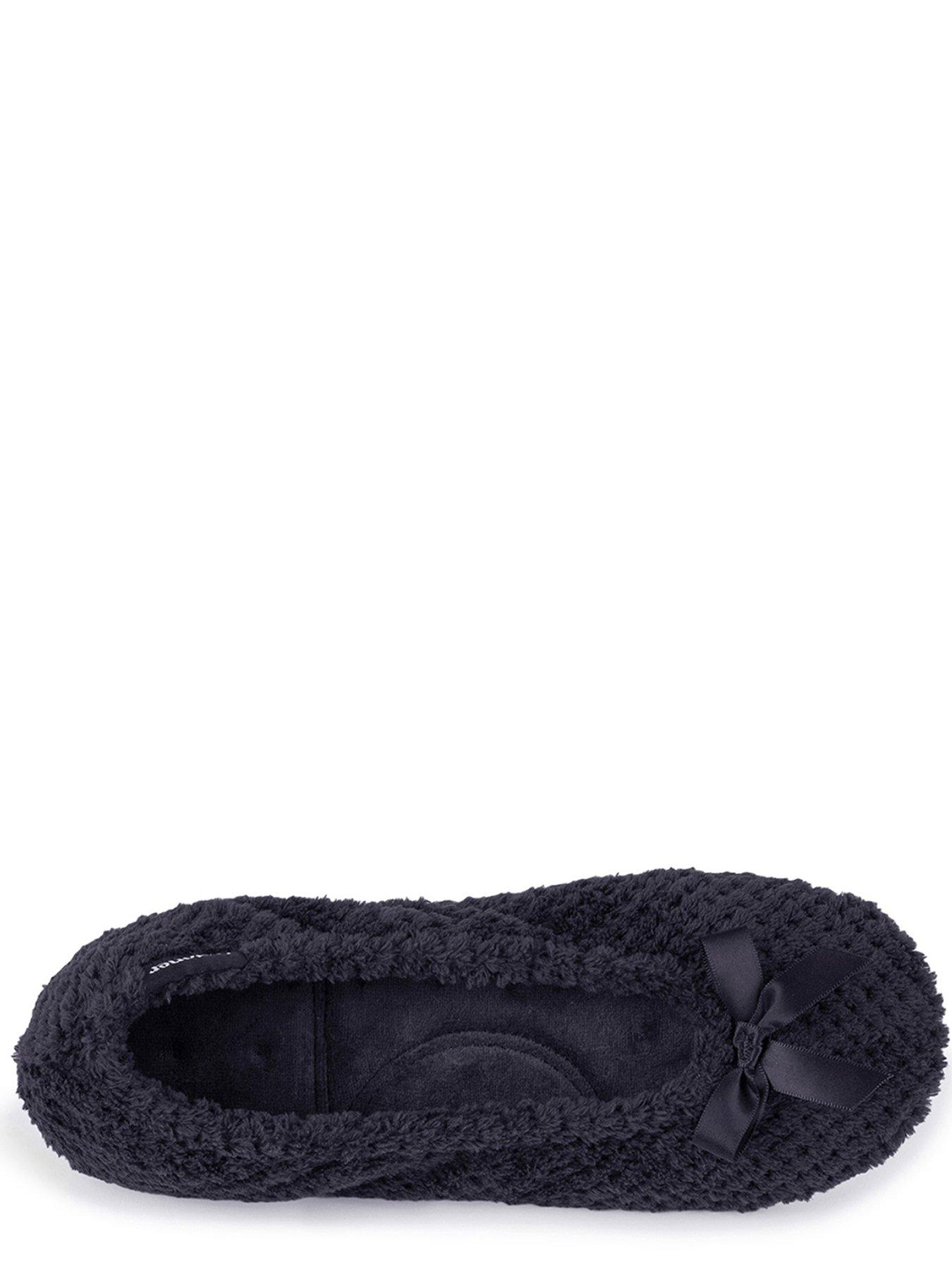 Totes Isotoner Popcorn Ballet Ballerina Slippers Pale in Grey | UK