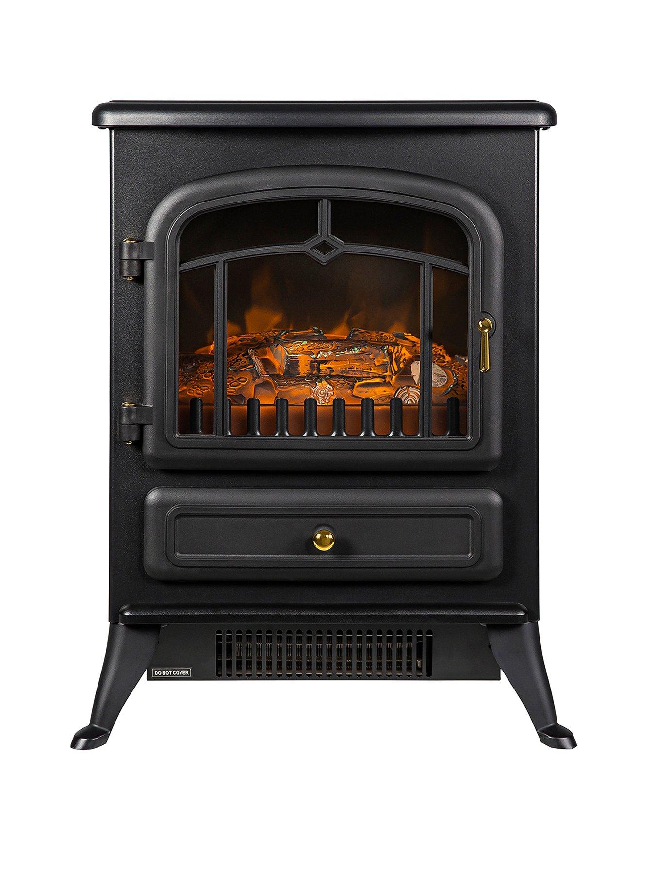 Product photograph of Russell Hobbs Rhefstv1002b 1 85kw Black Electric Stove Fire from very.co.uk