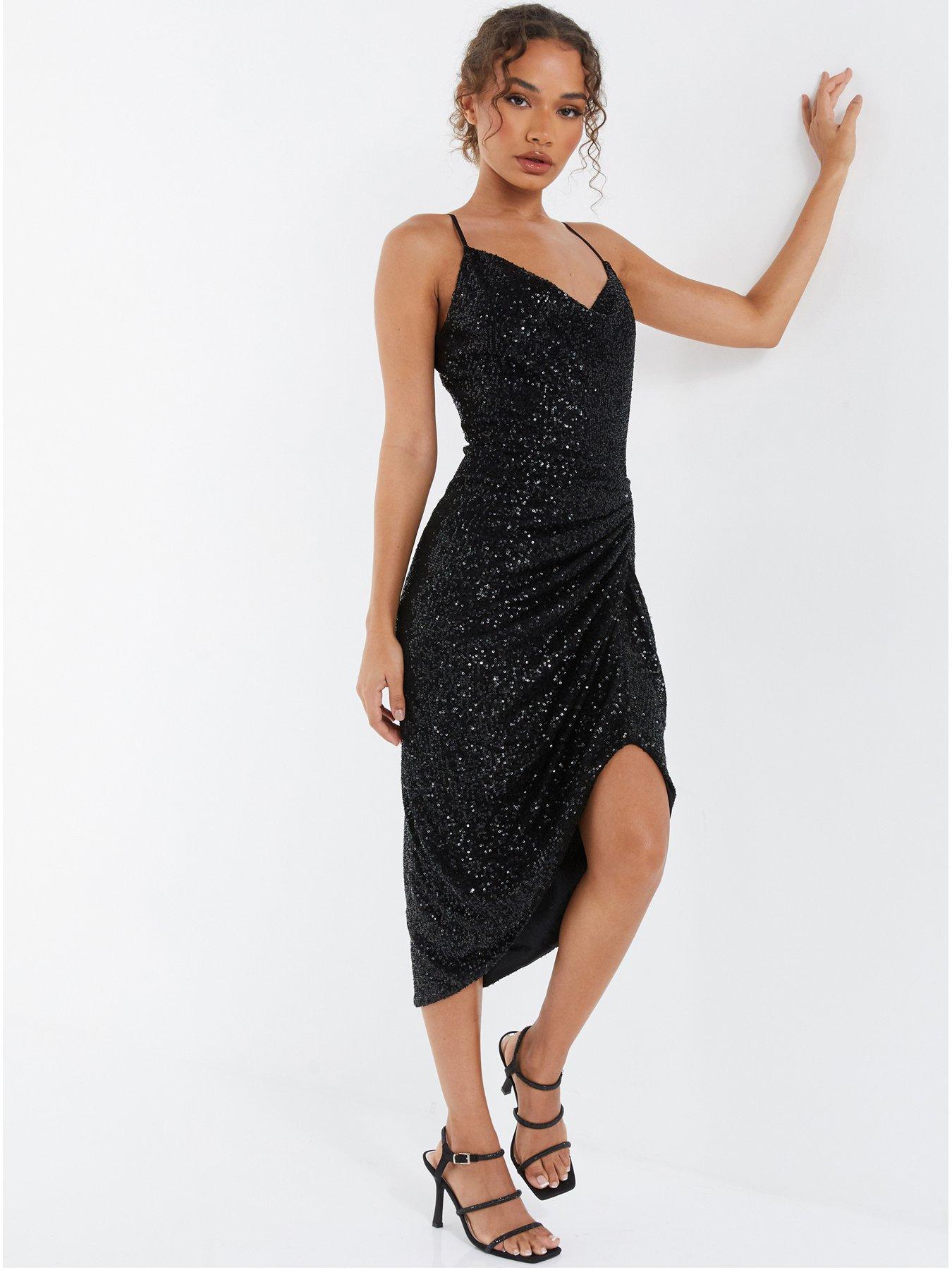 black sparkly dress quiz Quiz Black Glitter Dress QUIZ Women's Glitter Sleeveless Midi Dress Macy's