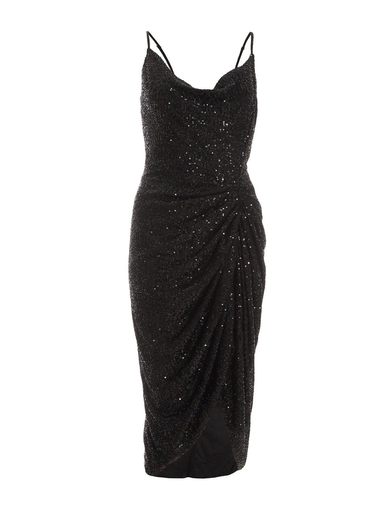 quiz sequin midi dress Batwing Navy Sequin Dress Quiz Sequin Illusion MIDI Dress Navy Standard 16