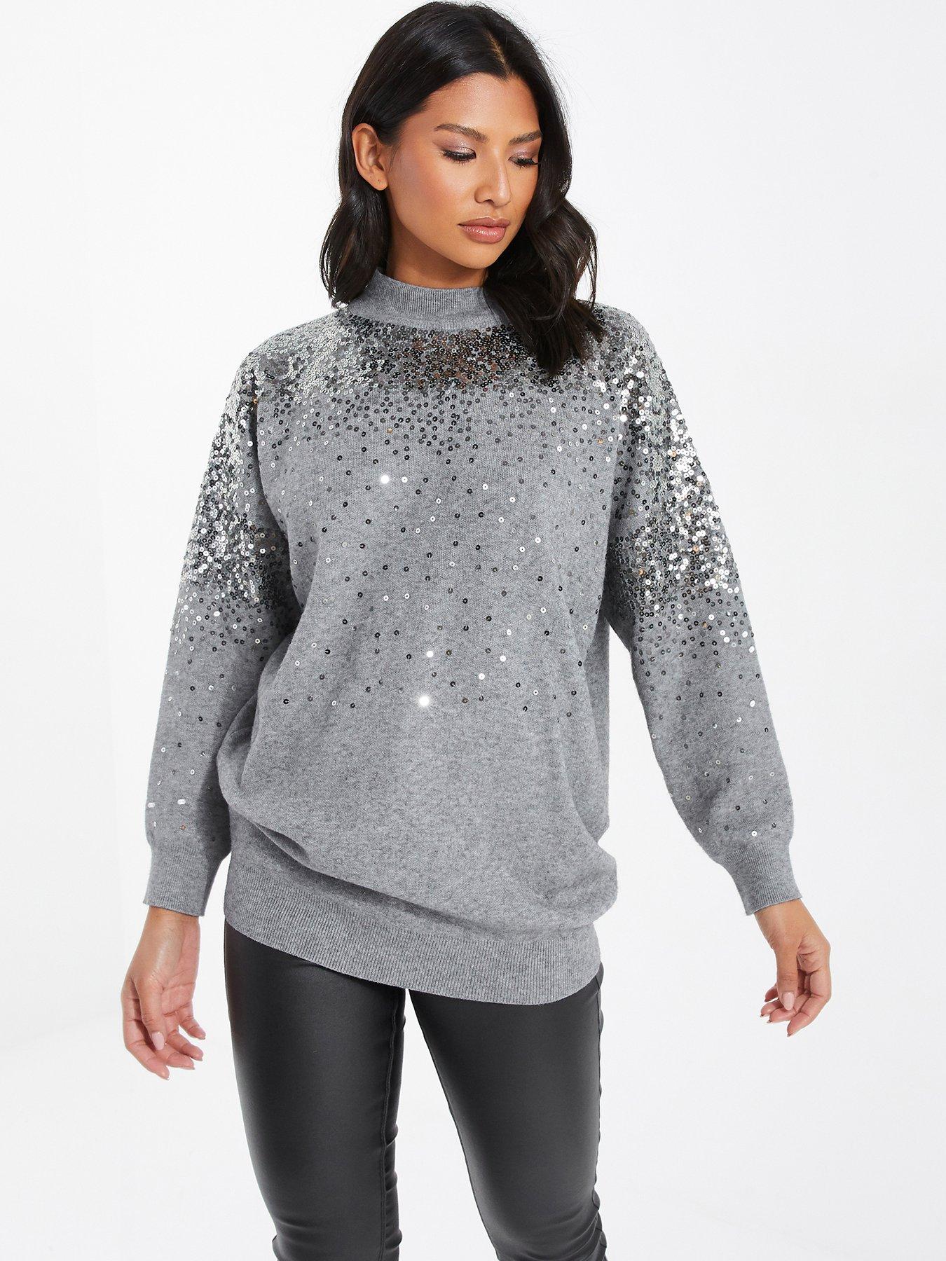 Grey sequin jumper sale