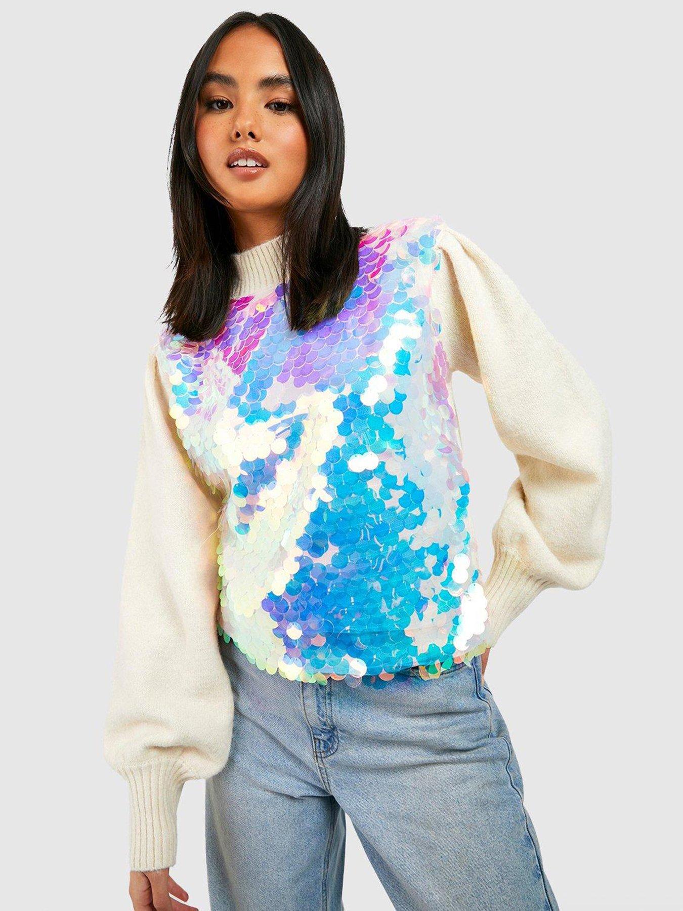 Cream sequin clearance jumper