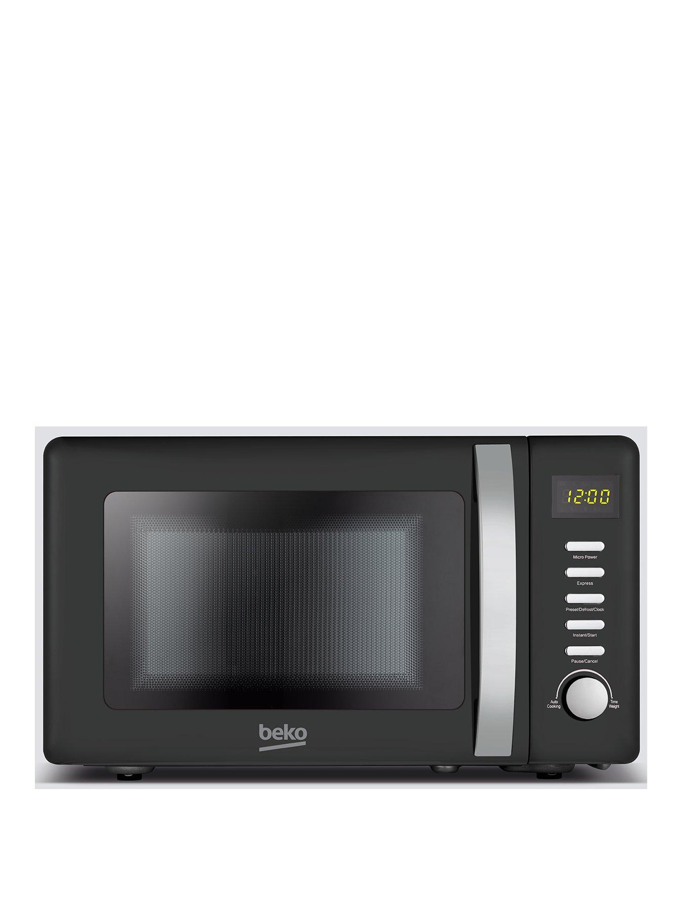 Product photograph of Beko 20l 800w Retro Compact Microwave In Black from very.co.uk