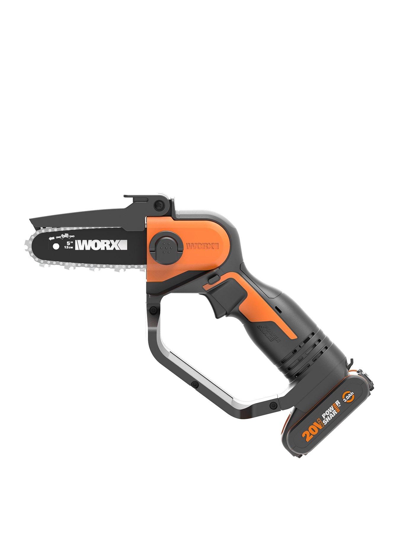 Product photograph of Worx 20v Powershare Wg324 Cordless One-hand Pruning Saw from very.co.uk